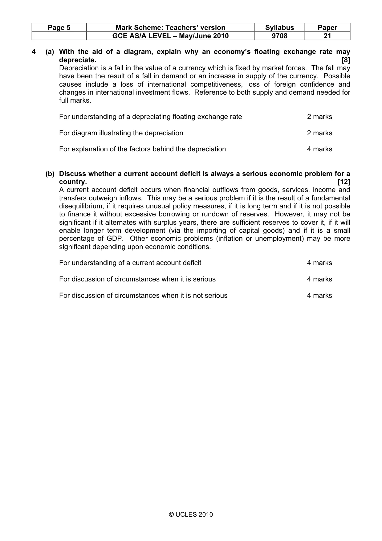 Mark scheme, page 5 of 5