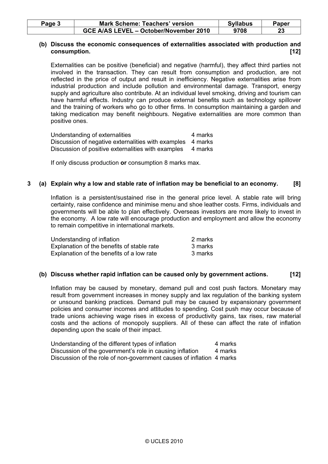 Mark scheme, page 3 of 4