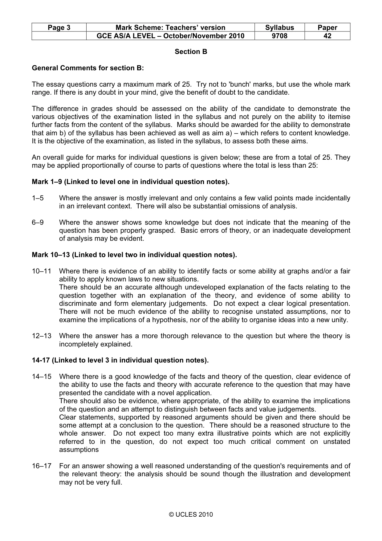 Mark scheme, page 3 of 9