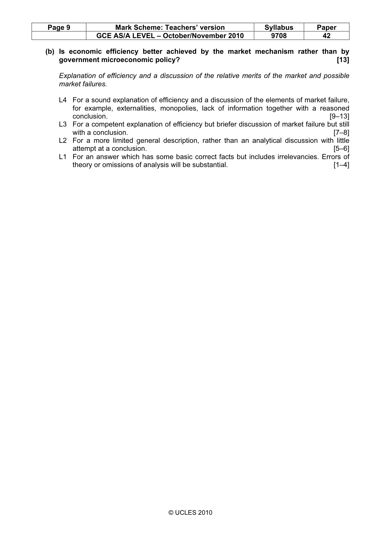 Mark scheme, page 9 of 9