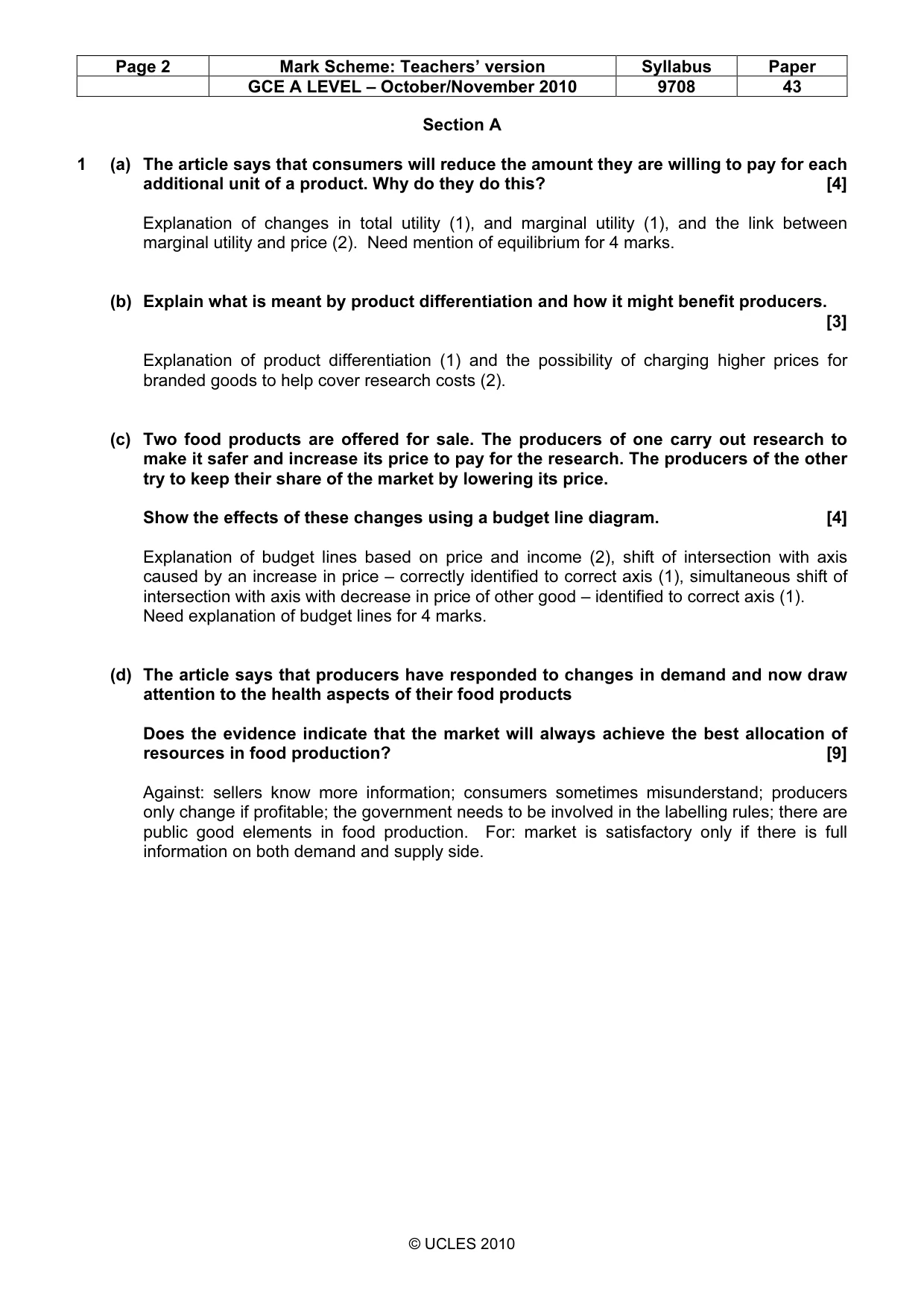 Mark scheme, page 2 of 8