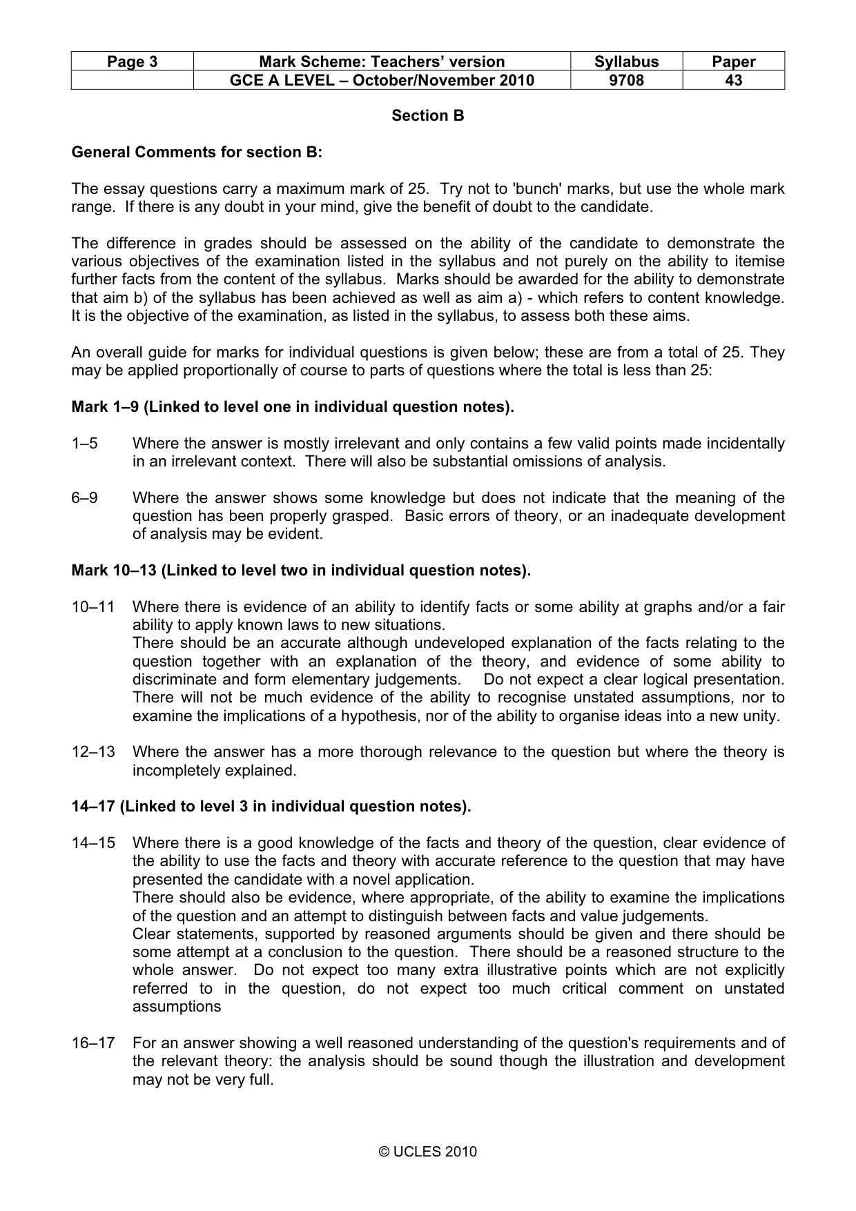 Mark scheme, page 3 of 8
