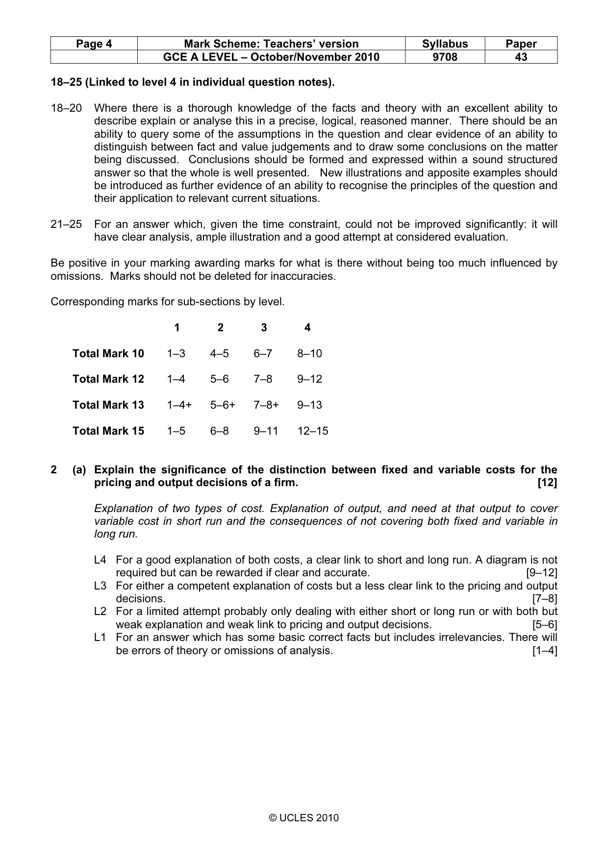 Mark scheme, page 4 of 8