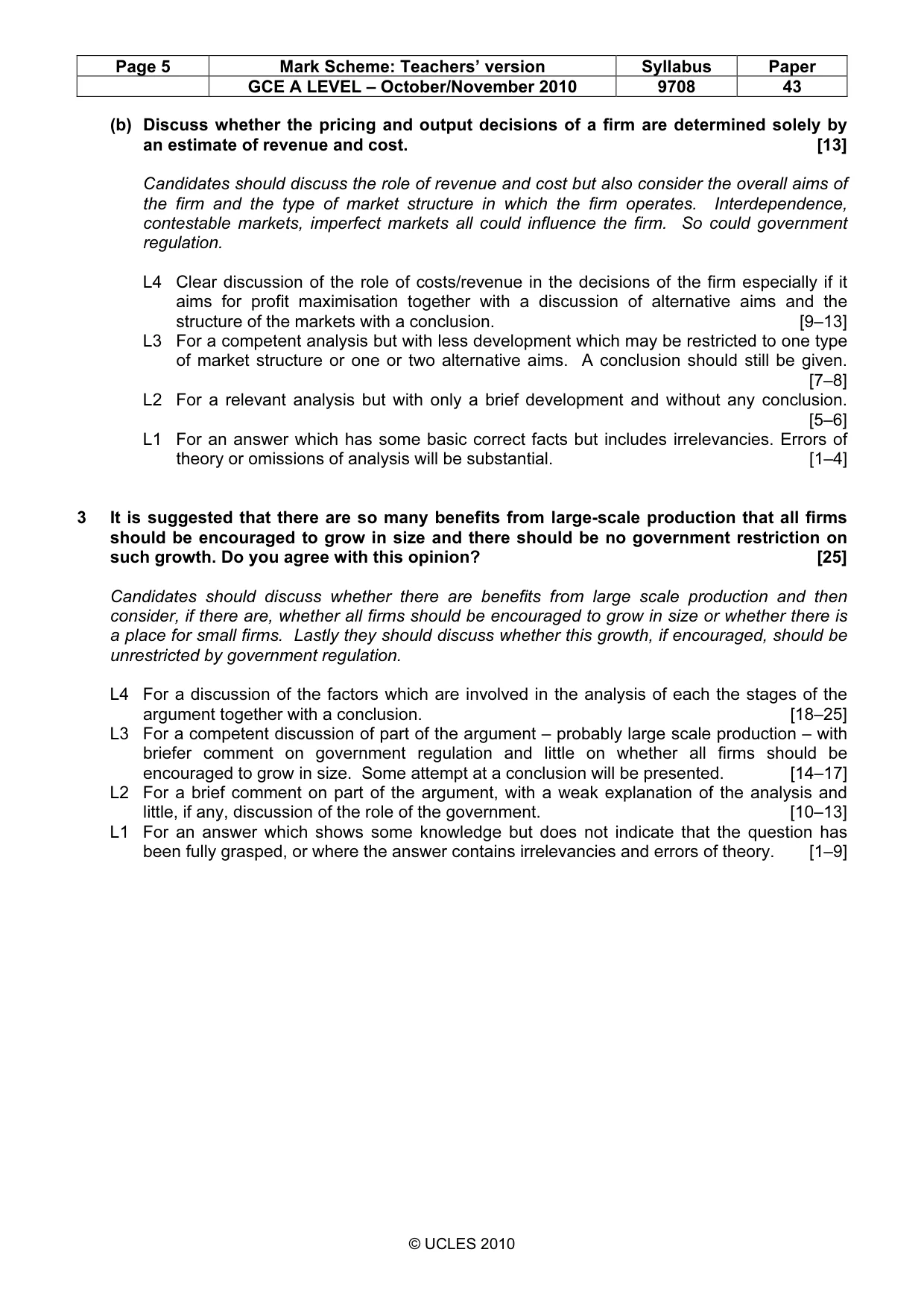 Mark scheme, page 5 of 8