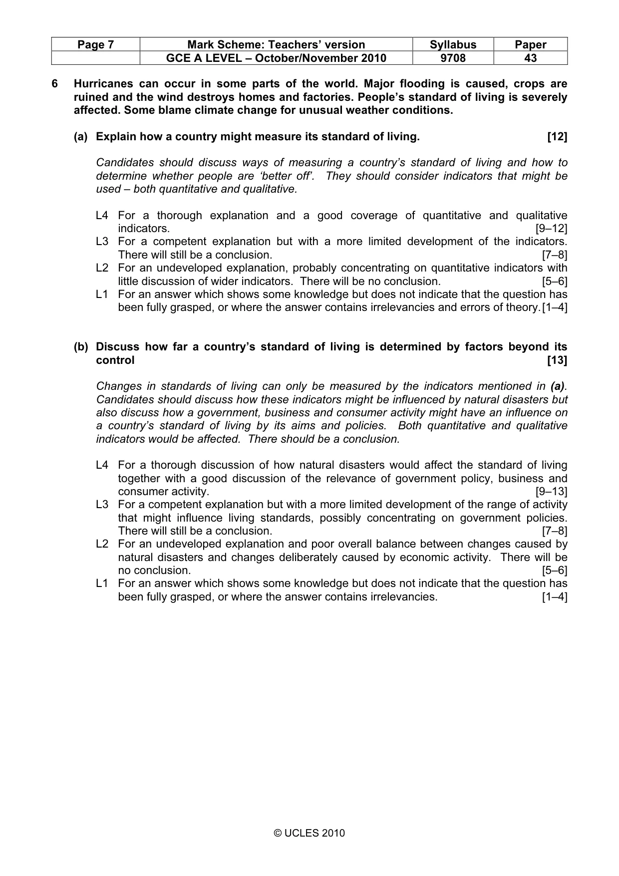 Mark scheme, page 7 of 8
