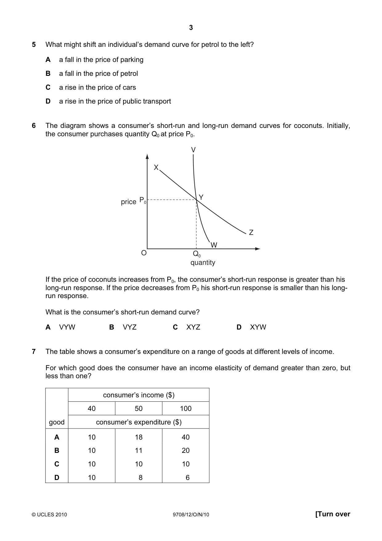 Cambridge A Level Economics 9708 2010 Oct/Nov Paper 1 · Variant 2 question paper, page 3 of 12