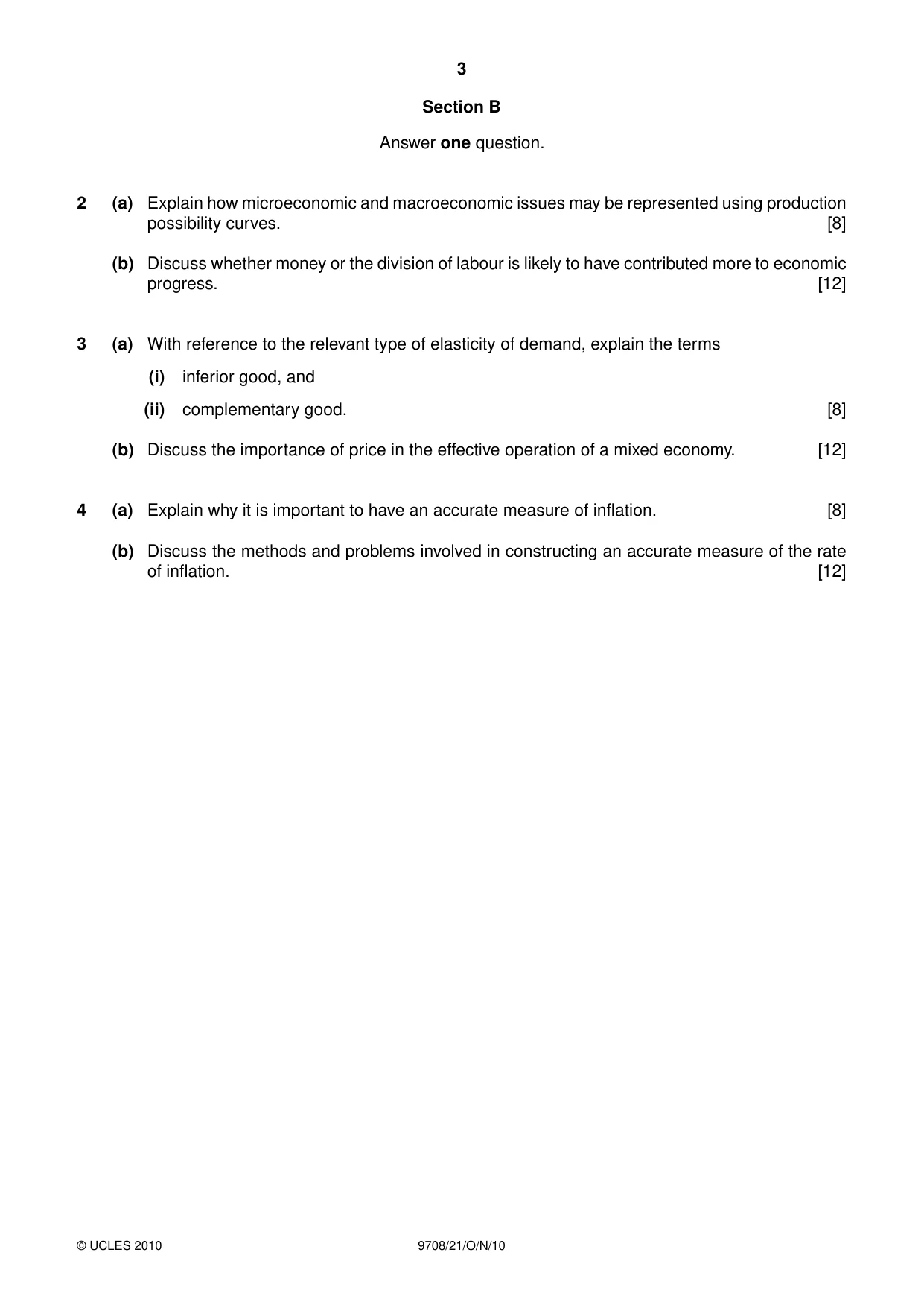 Cambridge A Level Economics 9708 2010 Oct/Nov Paper 2 · Variant 1 question paper, page 3 of 4