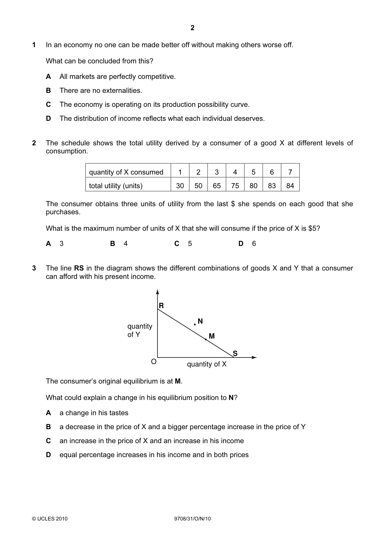 Cambridge A Level Economics 9708 2010 Oct/Nov Paper 3 · Variant 1 question paper, page 2 of 12