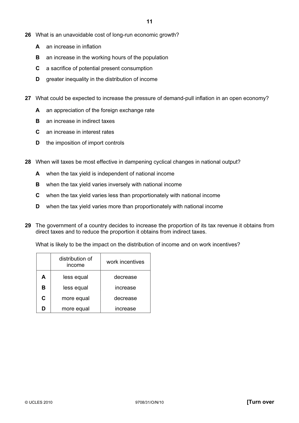 Cambridge A Level Economics 9708 2010 Oct/Nov Paper 3 · Variant 1 question paper, page 11 of 12