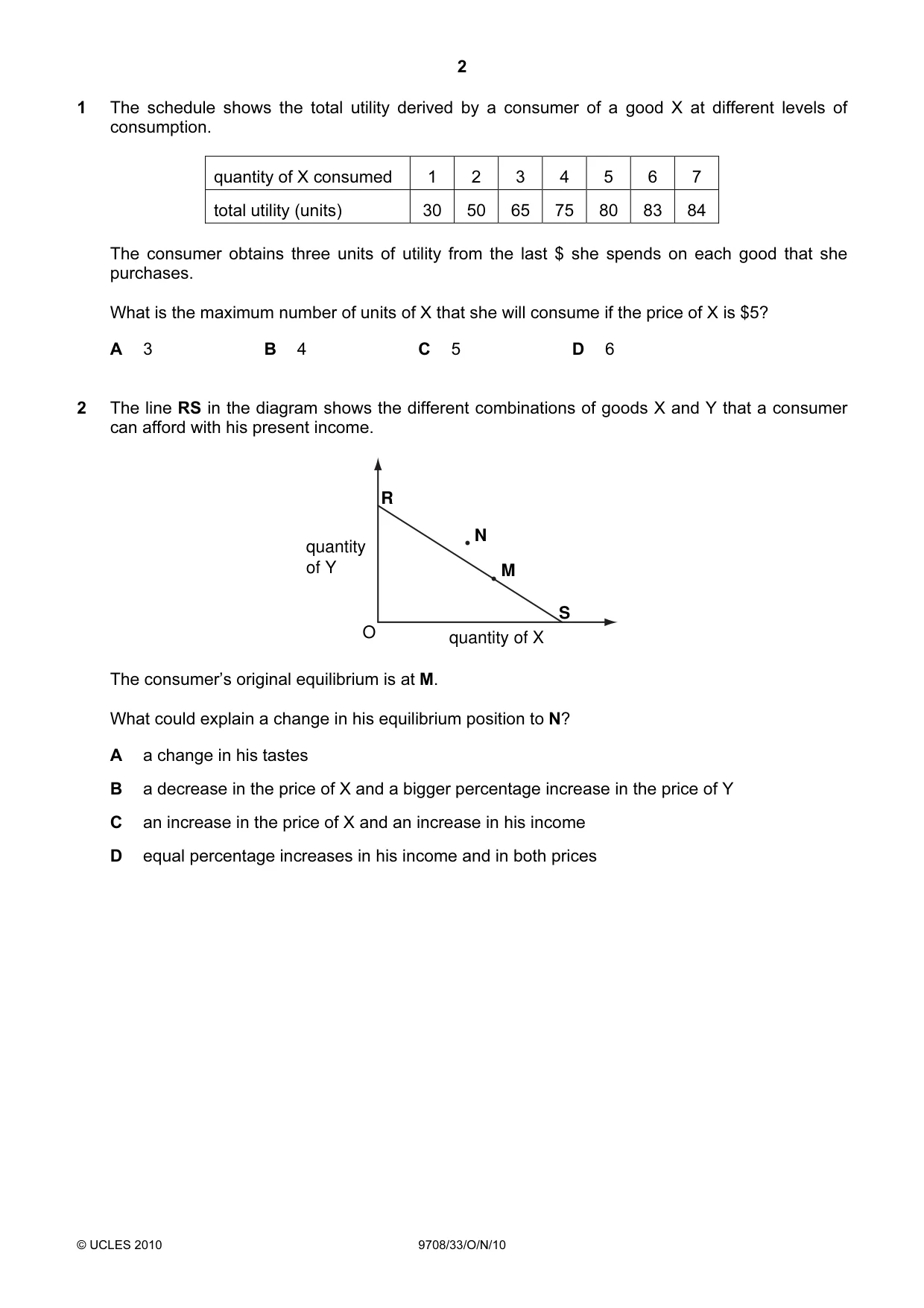 Cambridge A Level Economics 9708 2010 Oct/Nov Paper 3 · Variant 3 question paper, page 2 of 12