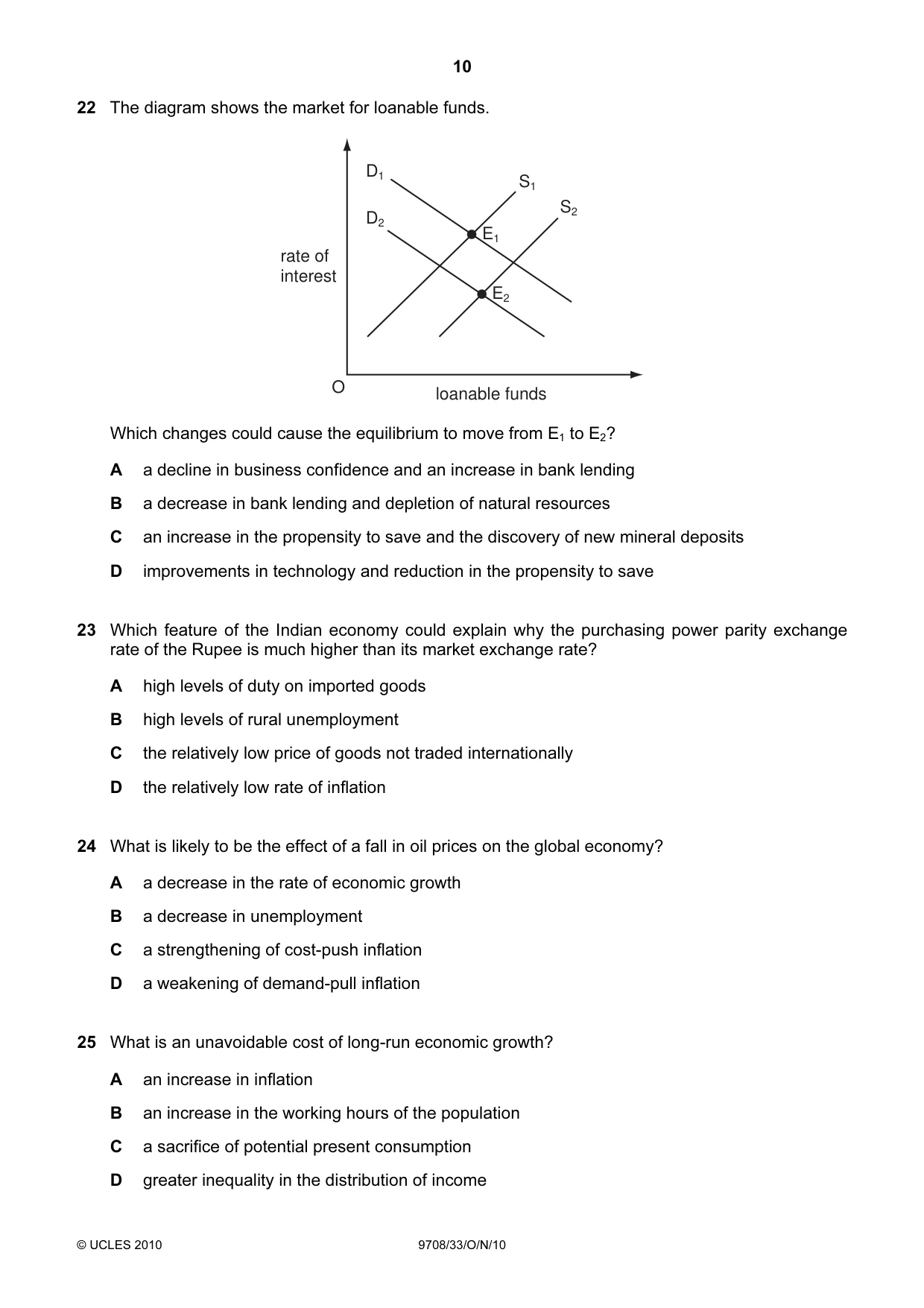 Cambridge A Level Economics 9708 2010 Oct/Nov Paper 3 · Variant 3 question paper, page 10 of 12