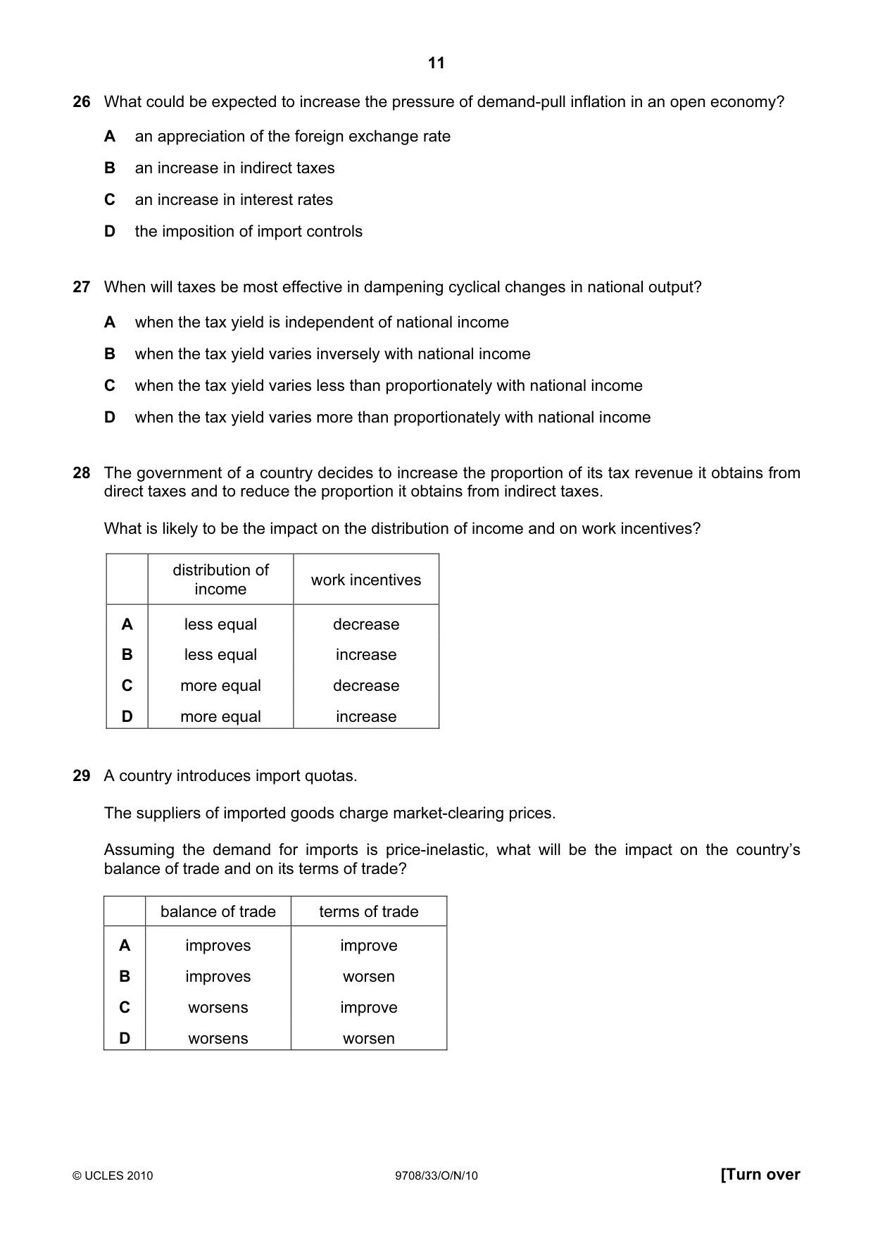 Cambridge A Level Economics 9708 2010 Oct/Nov Paper 3 · Variant 3 question paper, page 11 of 12