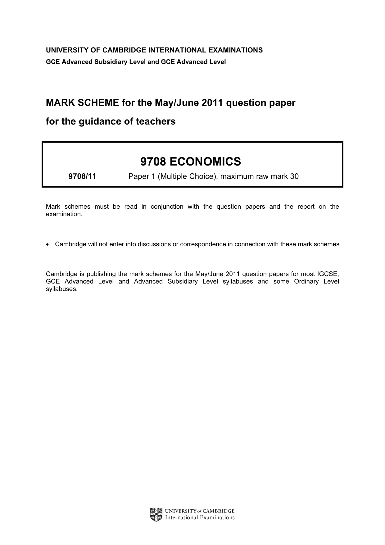 Mark scheme, page 1 of 2