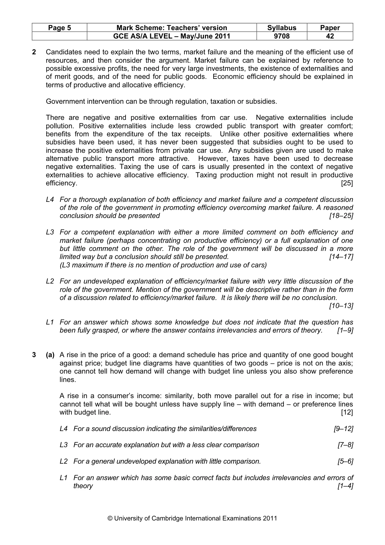 Mark scheme, page 5 of 8