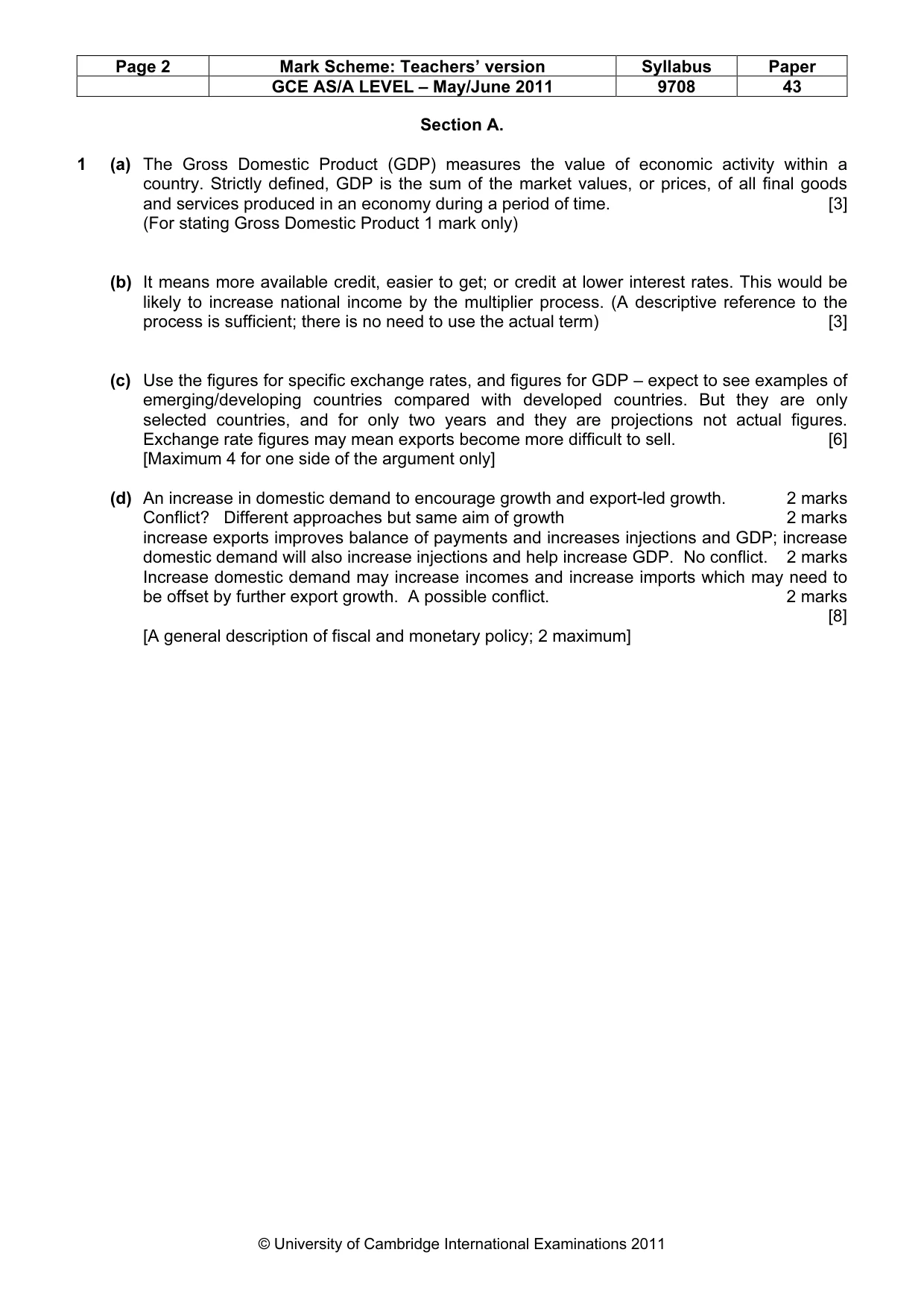 Mark scheme, page 2 of 8