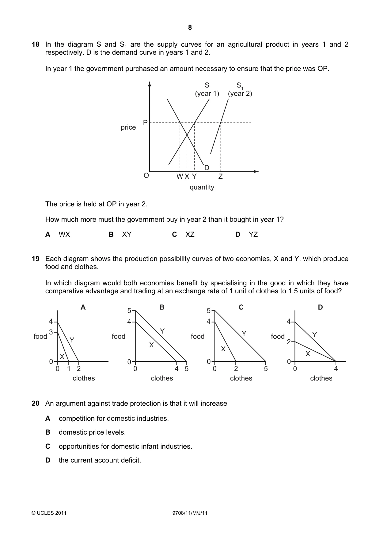 Cambridge A Level Economics 9708 2011 May/June Paper 1 · Variant 1 question paper, page 8 of 12