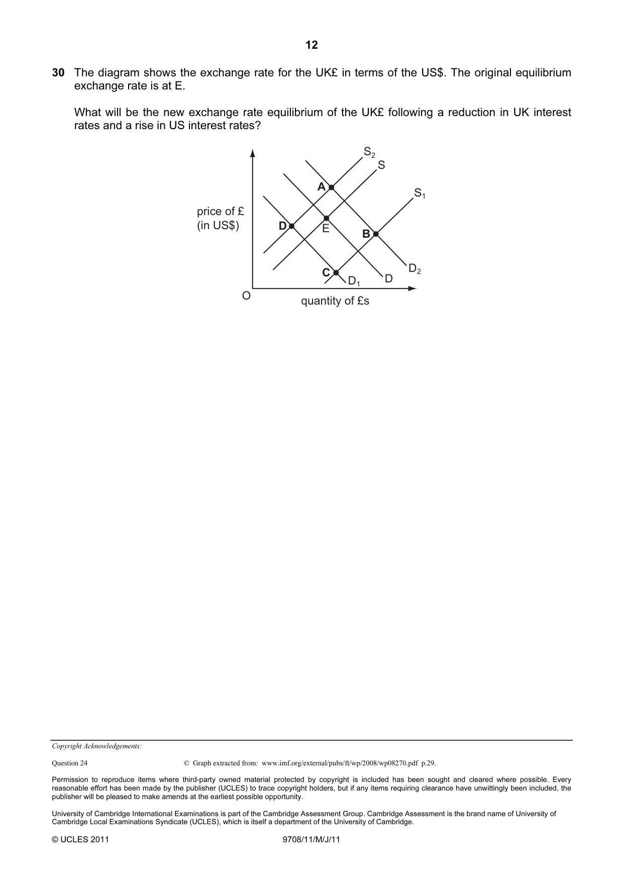 Cambridge A Level Economics 9708 2011 May/June Paper 1 · Variant 1 question paper, page 12 of 12