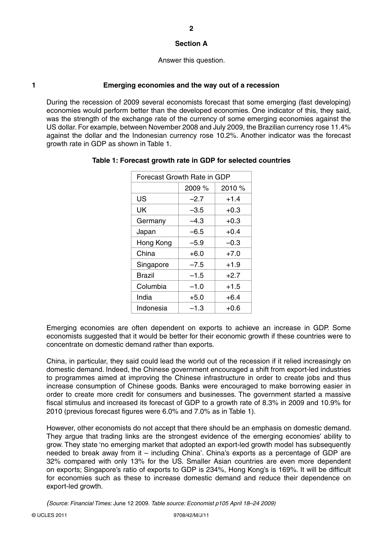 Cambridge A Level Economics 9708 2011 May/June Paper 4 · Variant 2 question paper, page 2 of 4
