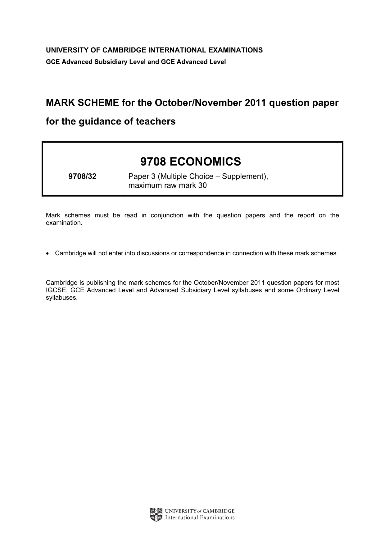 Mark scheme, page 1 of 2
