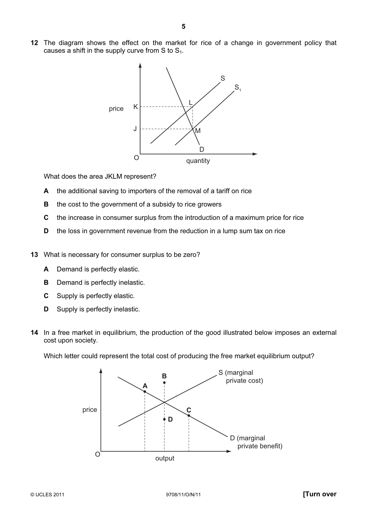Cambridge A Level Economics 9708 2011 Oct/Nov Paper 1 · Variant 1 question paper, page 5 of 12