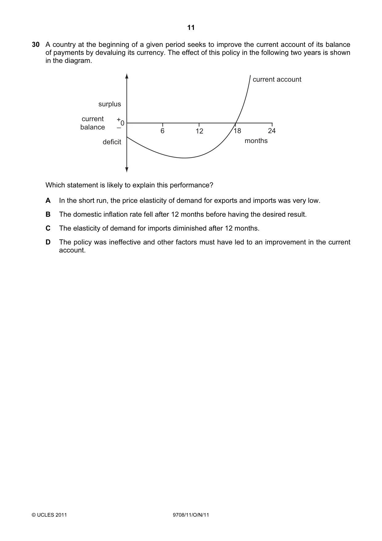 Cambridge A Level Economics 9708 2011 Oct/Nov Paper 1 · Variant 1 question paper, page 11 of 12