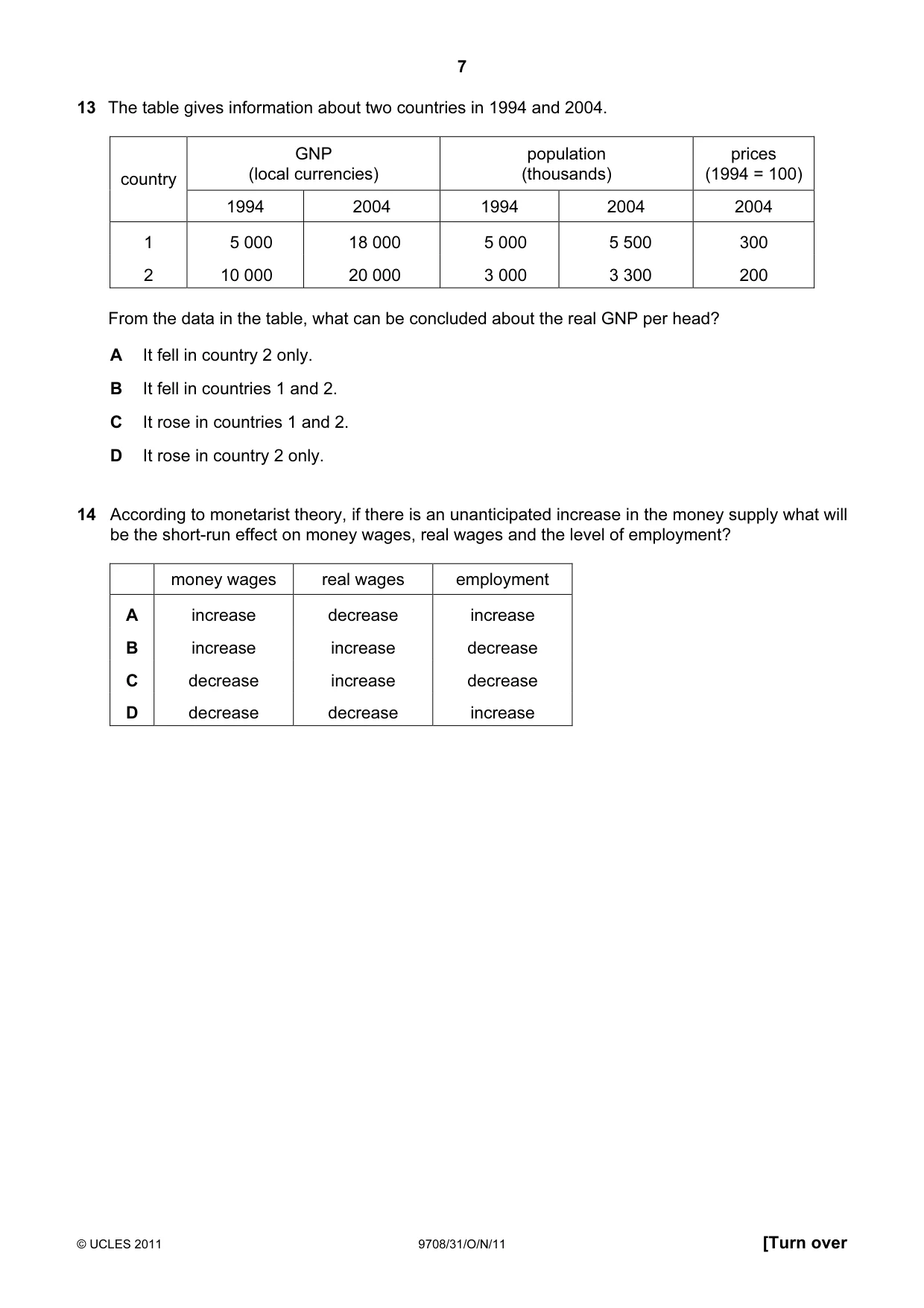 Cambridge A Level Economics 9708 2011 Oct/Nov Paper 3 · Variant 1 question paper, page 7 of 16