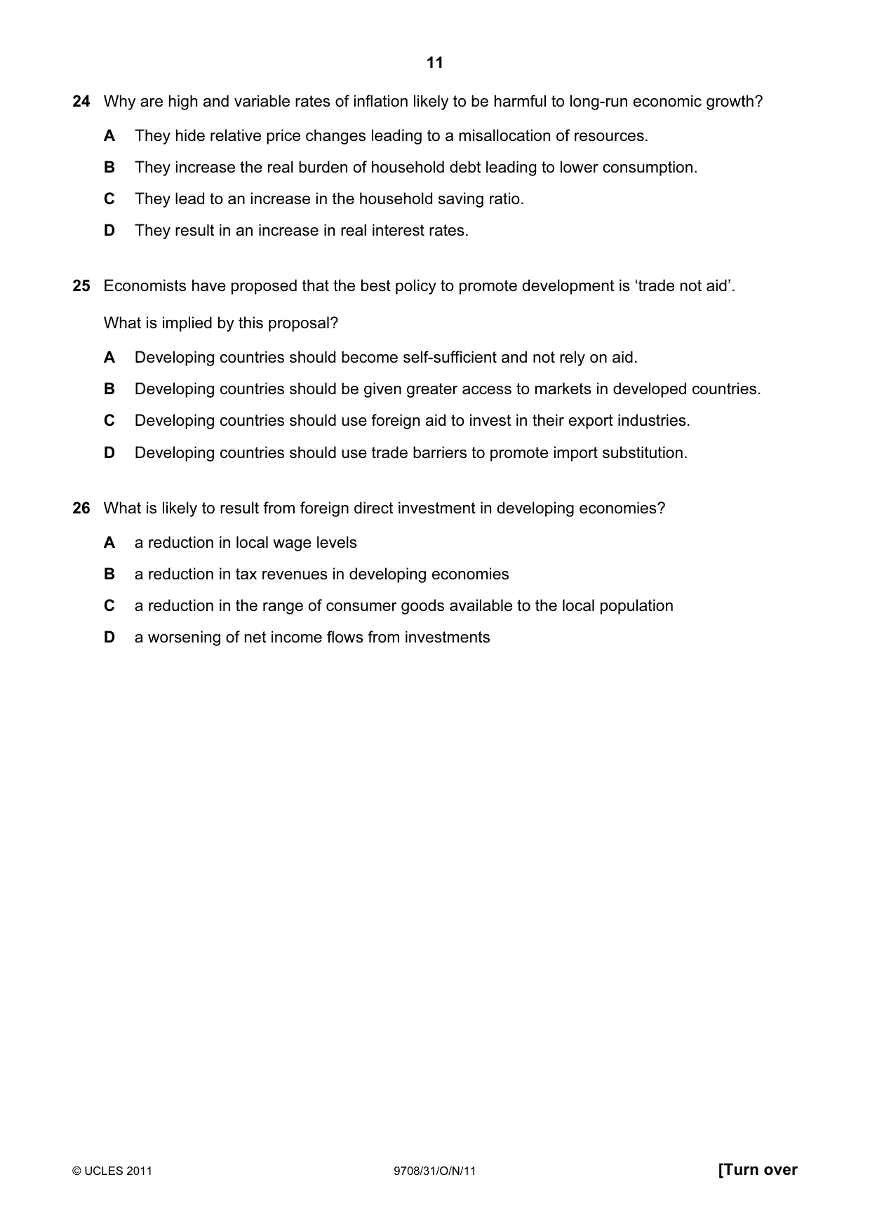 Cambridge A Level Economics 9708 2011 Oct/Nov Paper 3 · Variant 1 question paper, page 11 of 16