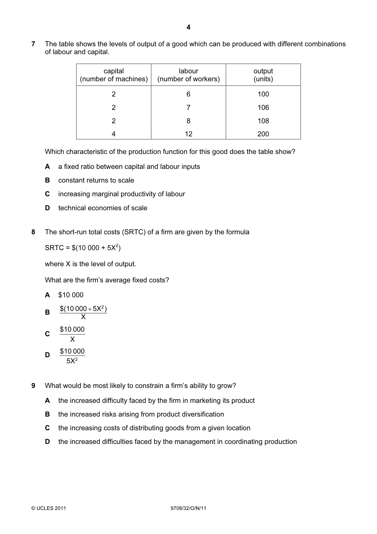 Cambridge A Level Economics 9708 2011 Oct/Nov Paper 3 · Variant 2 question paper, page 4 of 12