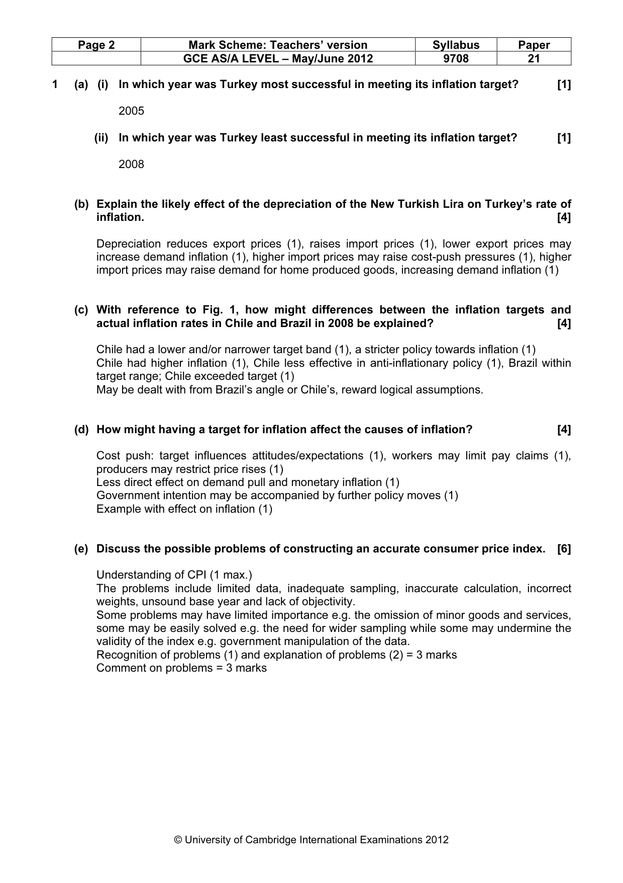 Mark scheme, page 2 of 4