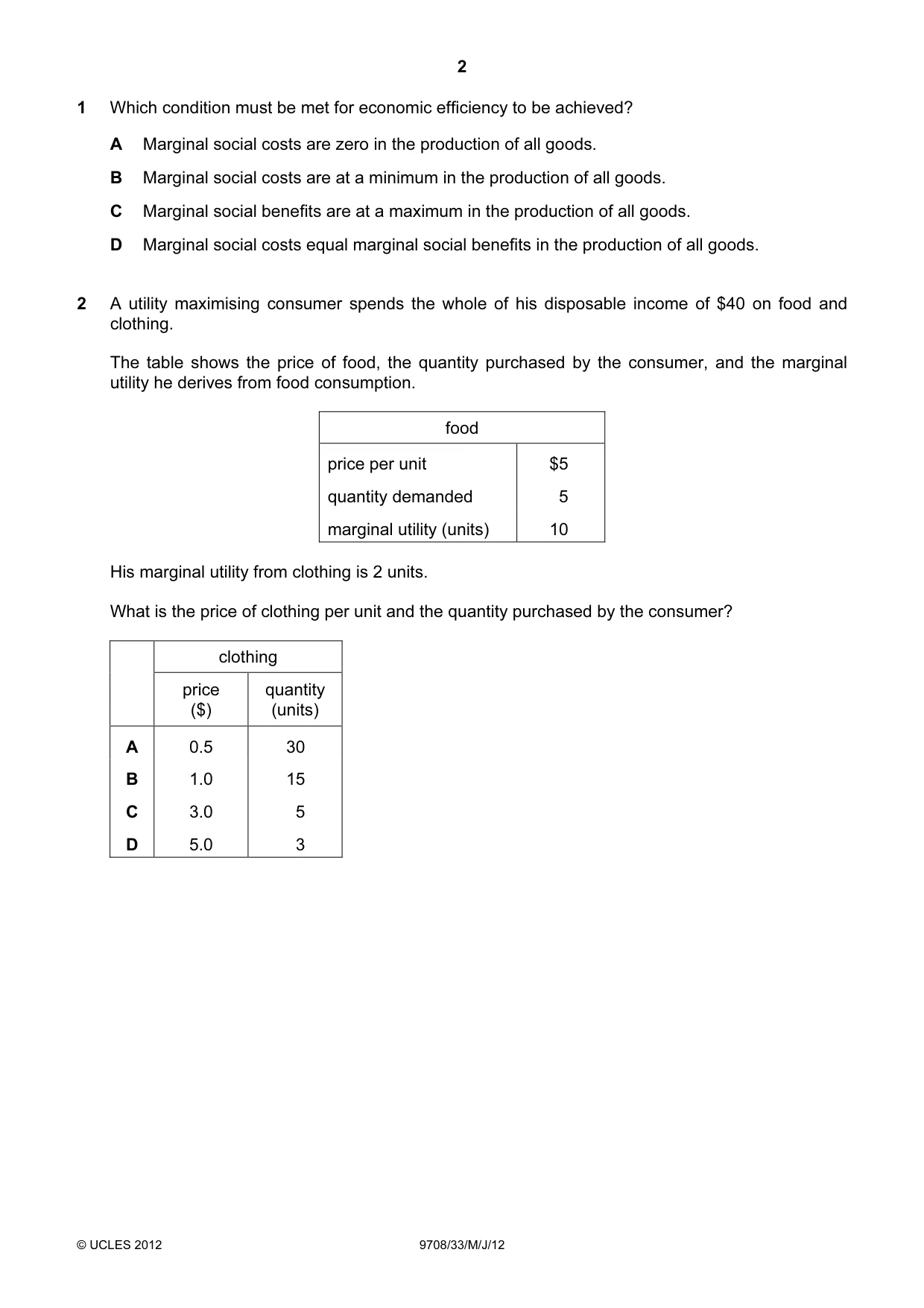 Cambridge A Level Economics 9708 2012 May/June Paper 3 · Variant 3 question paper, page 2 of 12