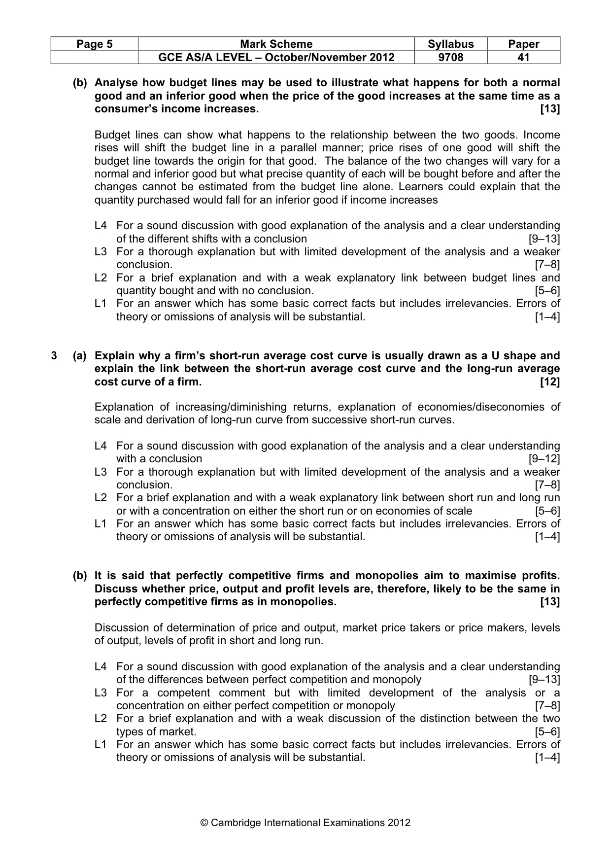 Mark scheme, page 5 of 7