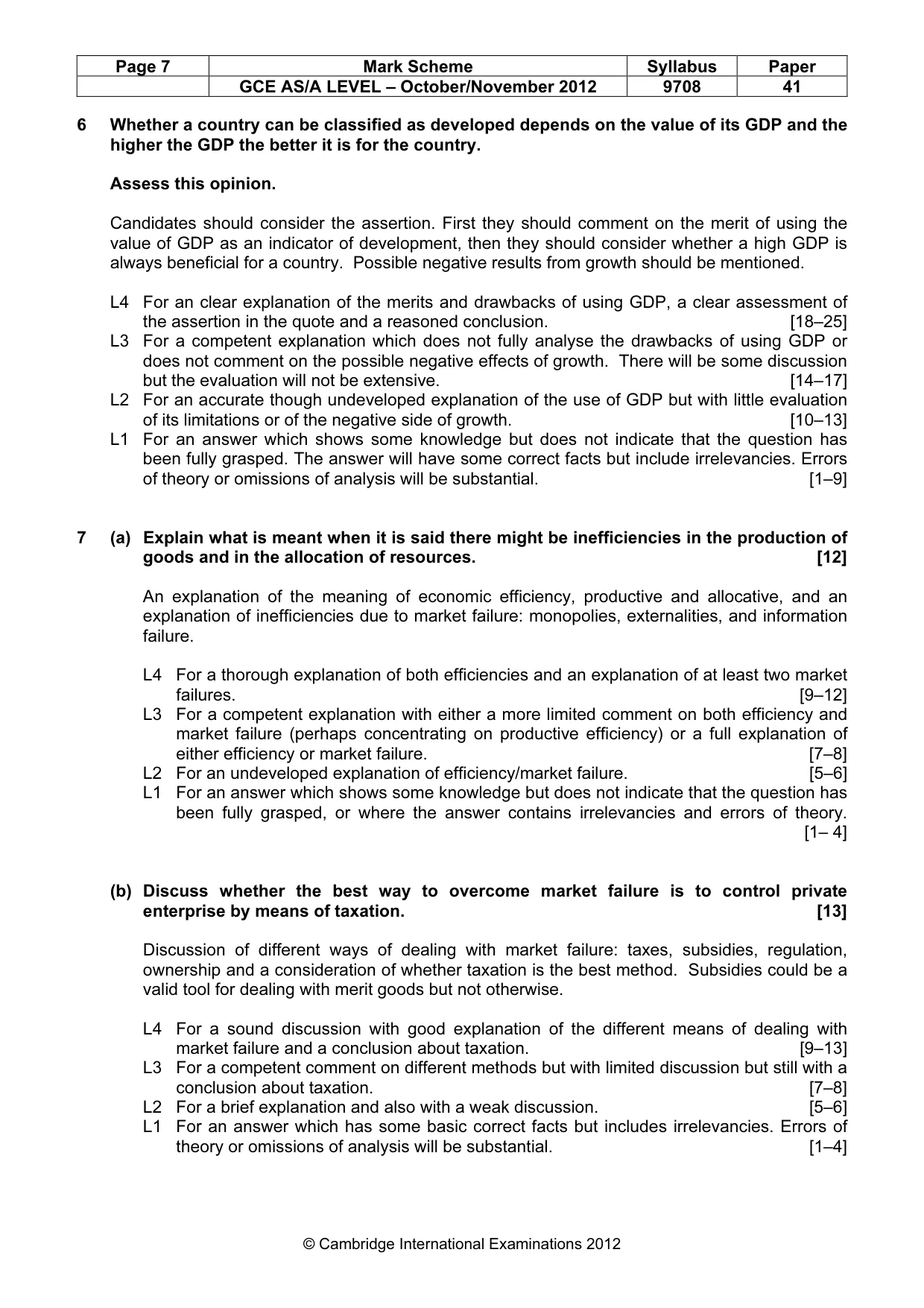 Mark scheme, page 7 of 7