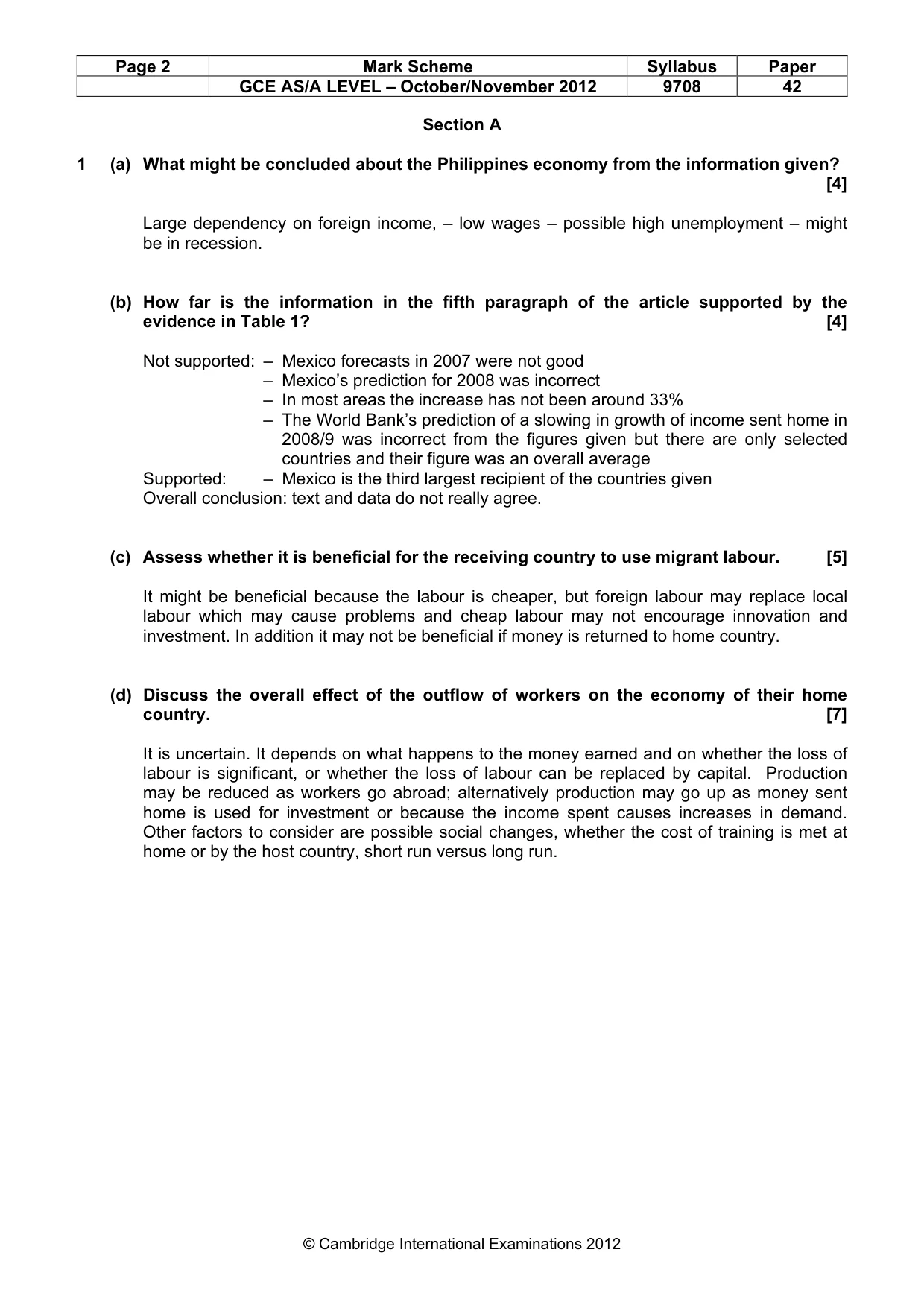 Mark scheme, page 2 of 8