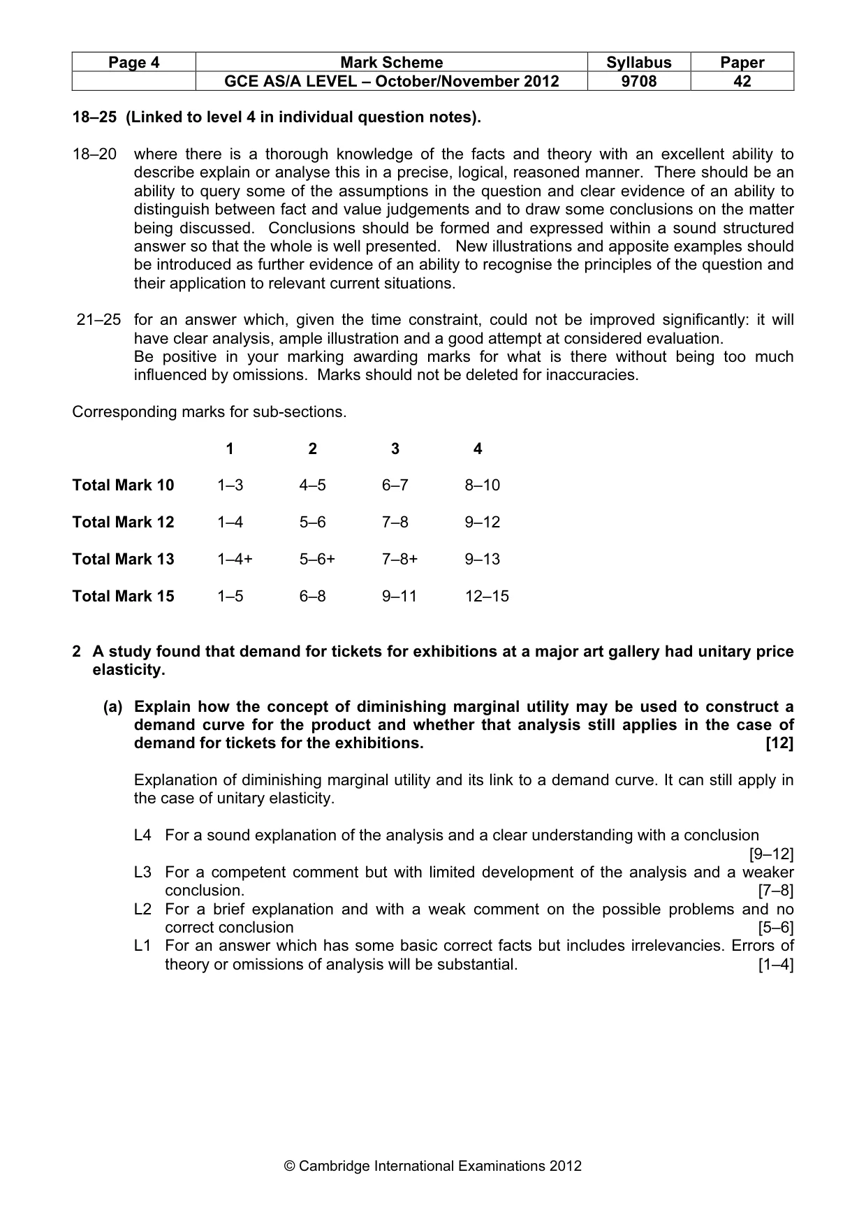 Mark scheme, page 4 of 8