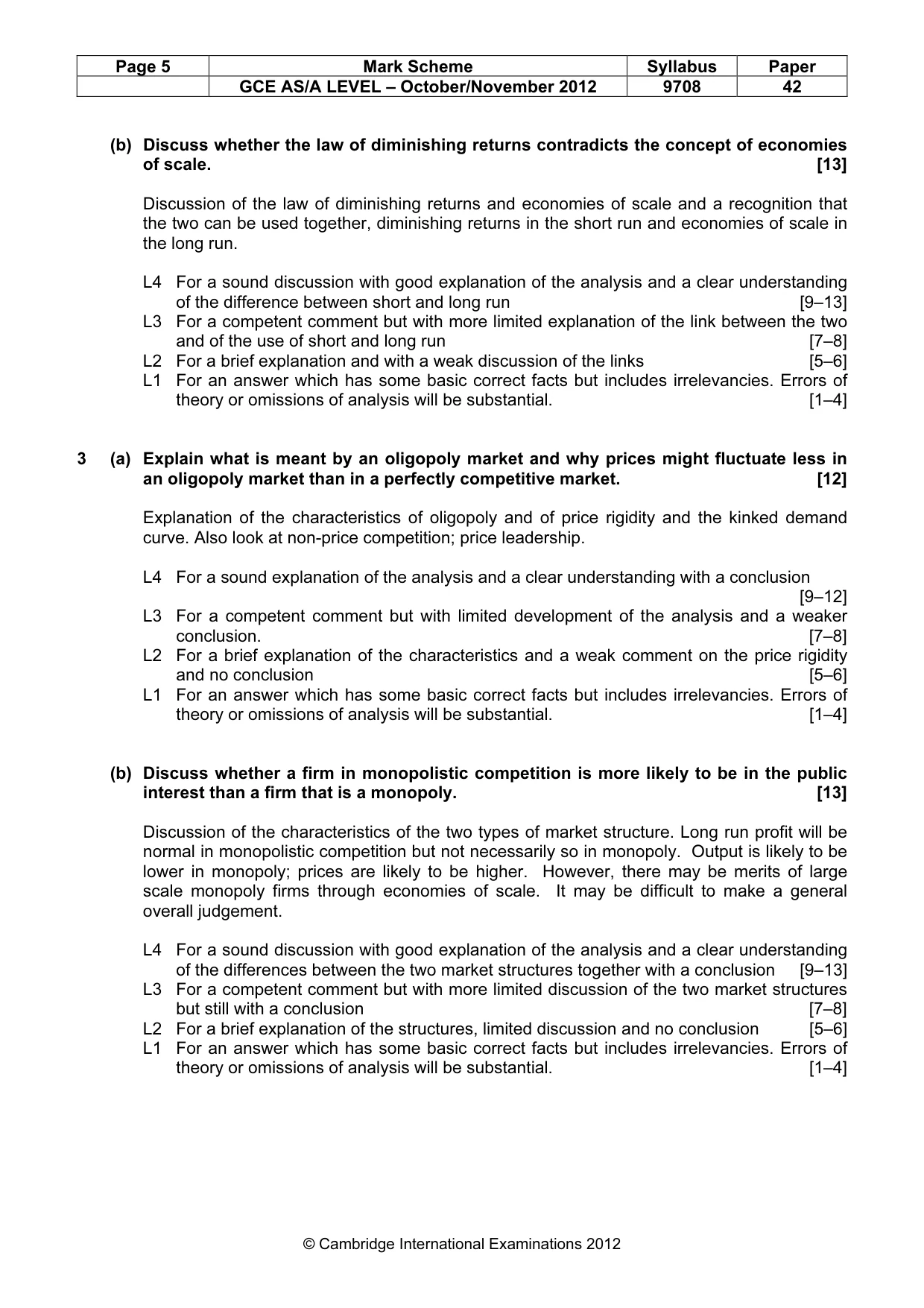 Mark scheme, page 5 of 8