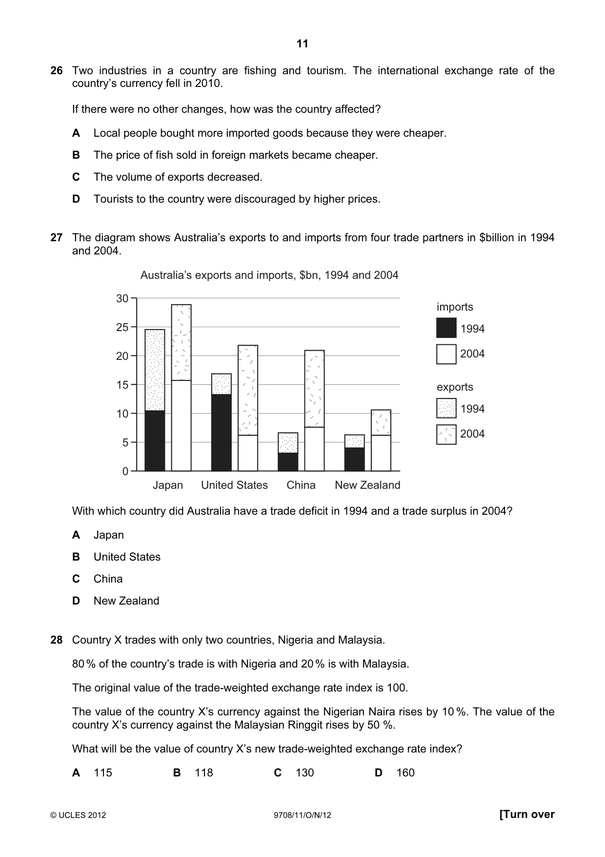 Cambridge A Level Economics 9708 2012 Oct/Nov Paper 1 · Variant 1 question paper, page 11 of 12