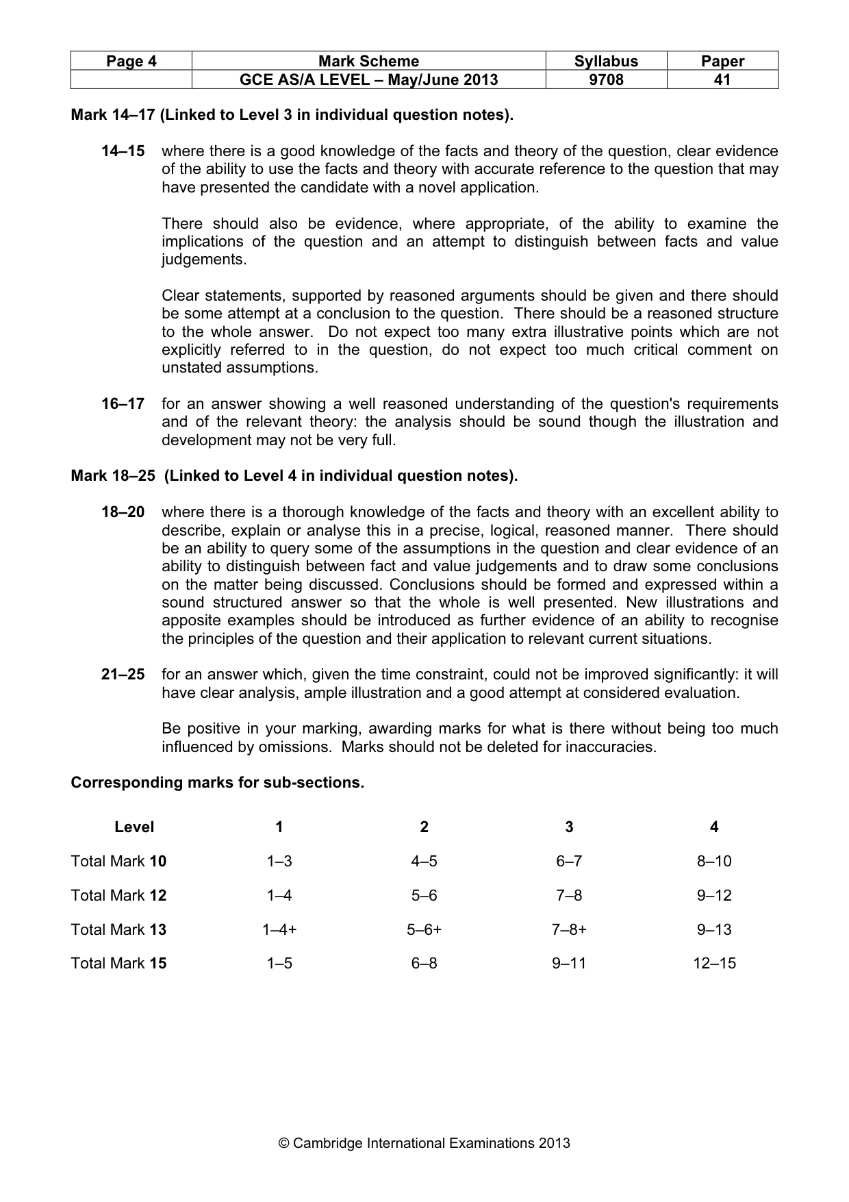 Mark scheme, page 4 of 10
