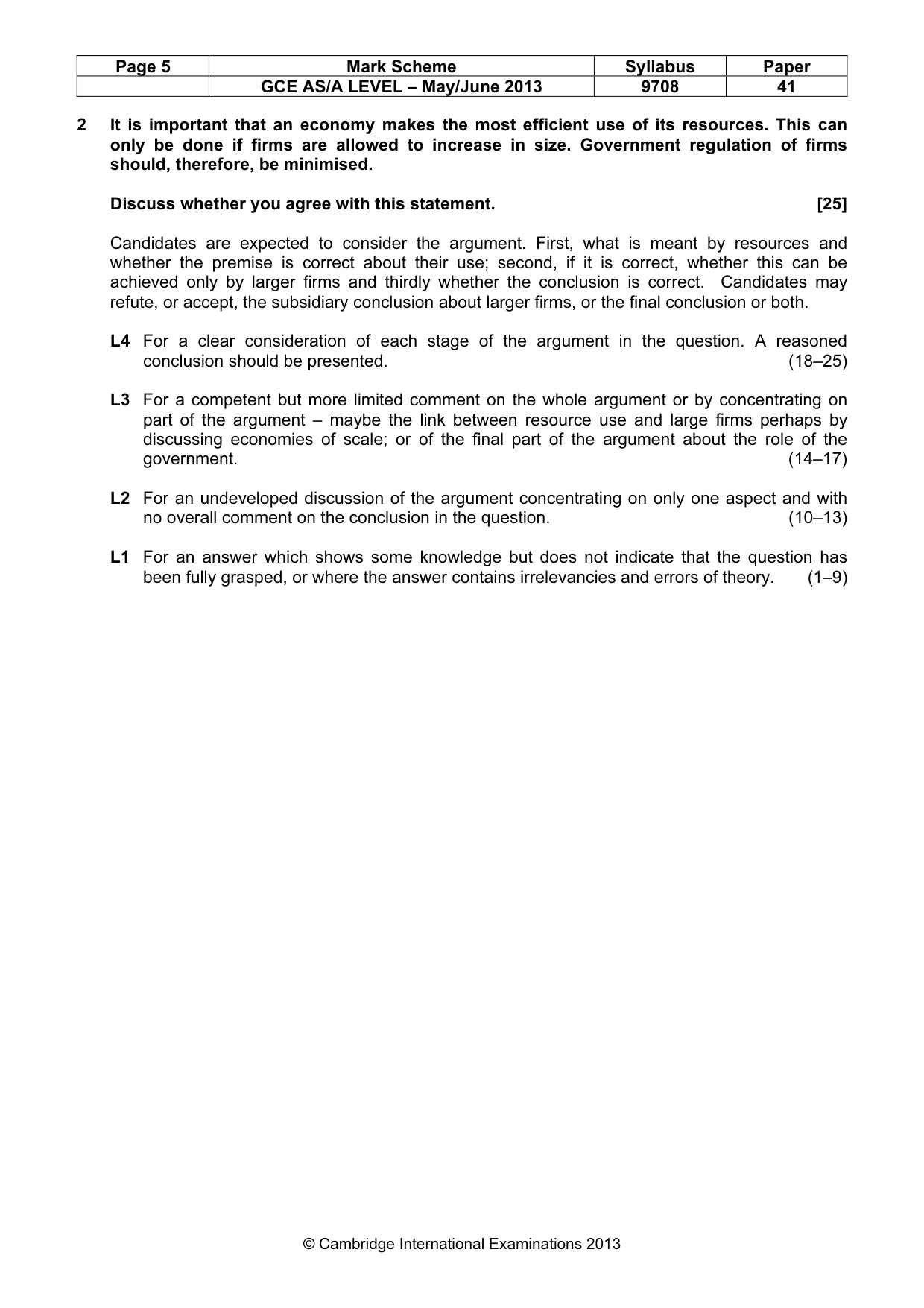 Mark scheme, page 5 of 10