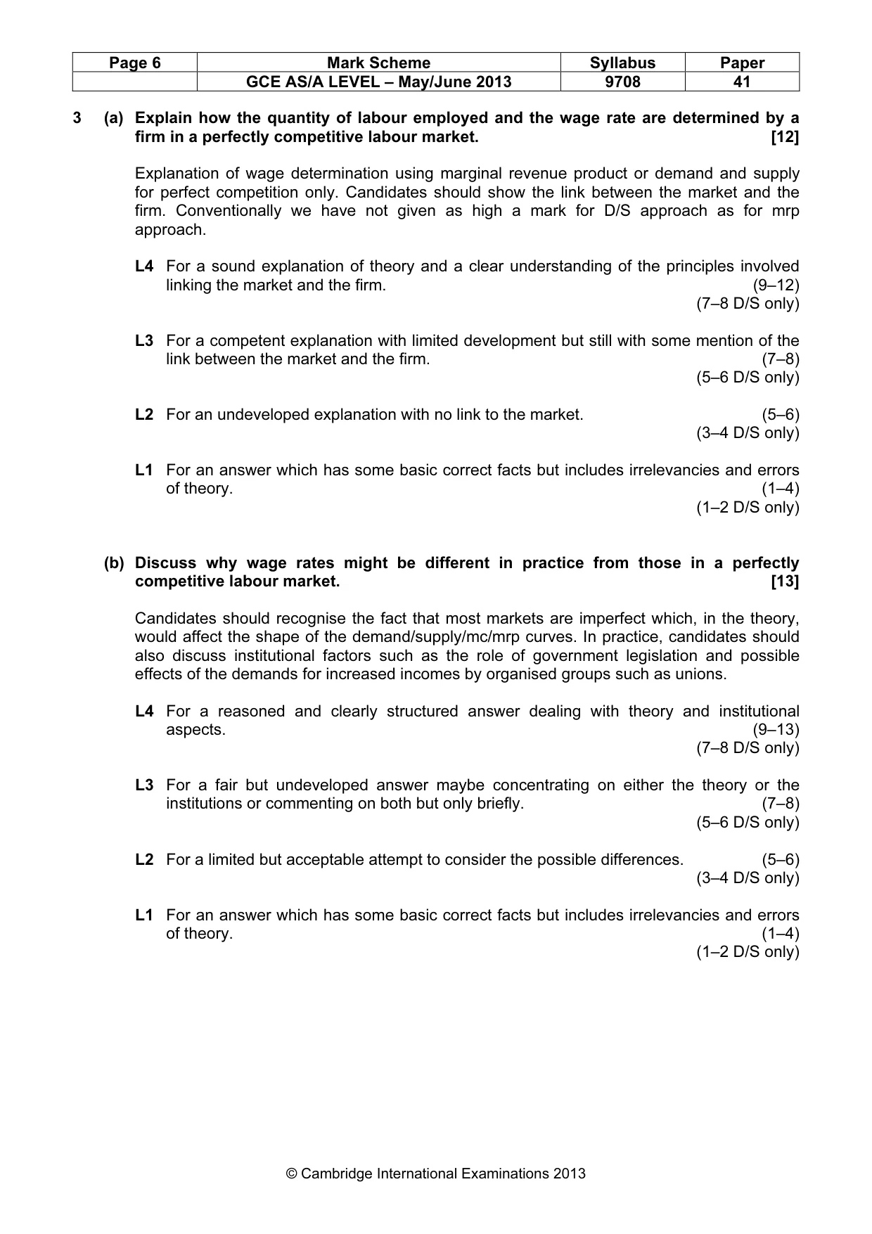 Mark scheme, page 6 of 10