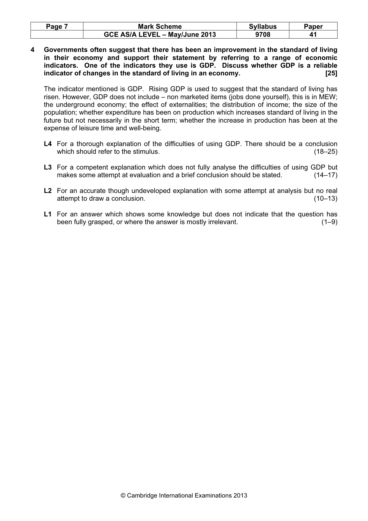 Mark scheme, page 7 of 10