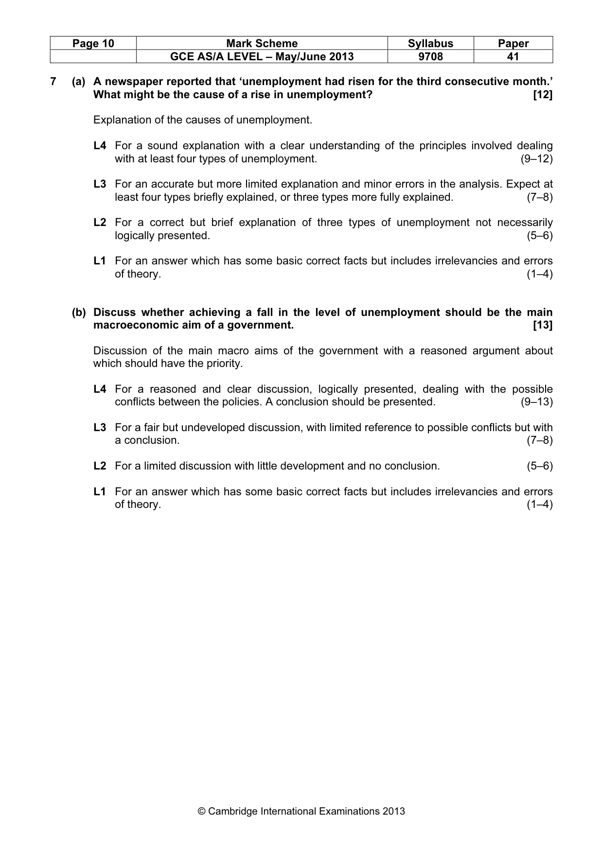 Mark scheme, page 10 of 10