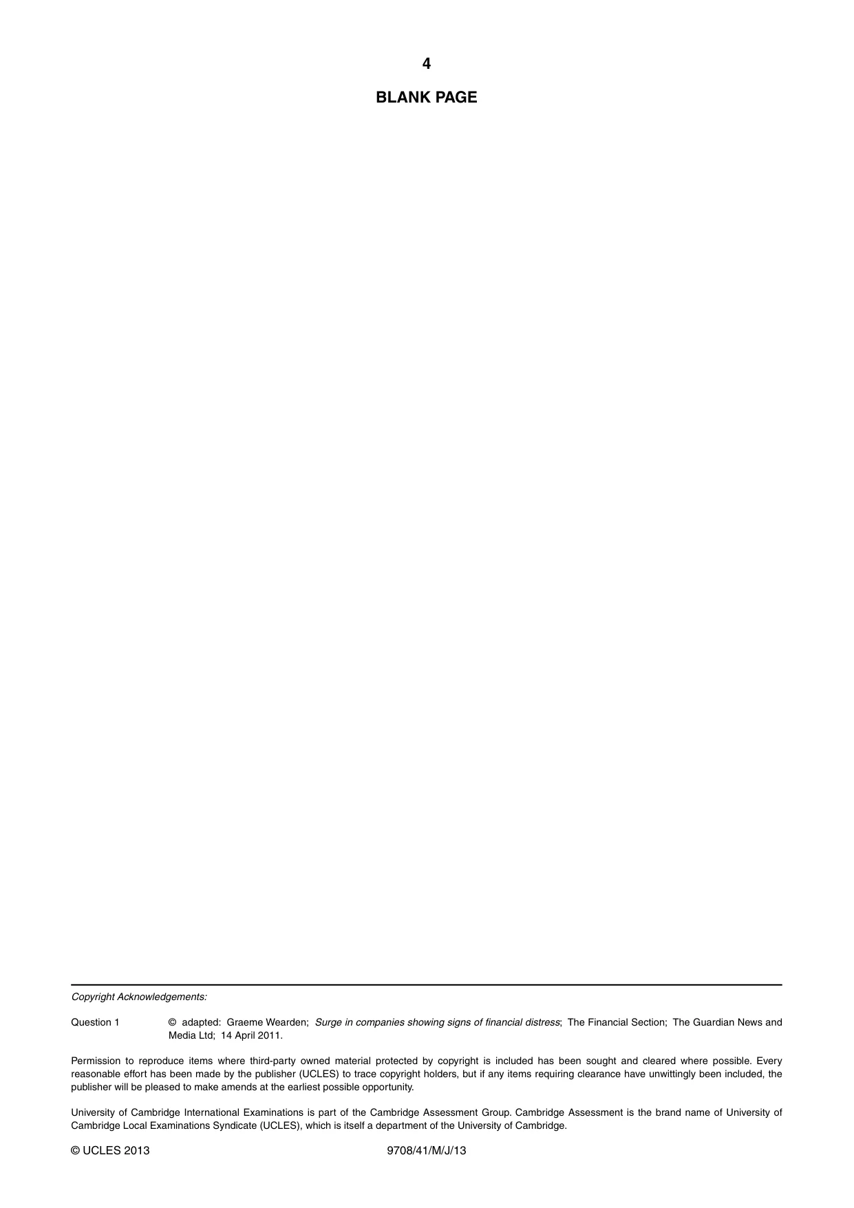 Cambridge A Level Economics 9708 2013 May/June Paper 4 · Variant 1 question paper, page 4 of 4