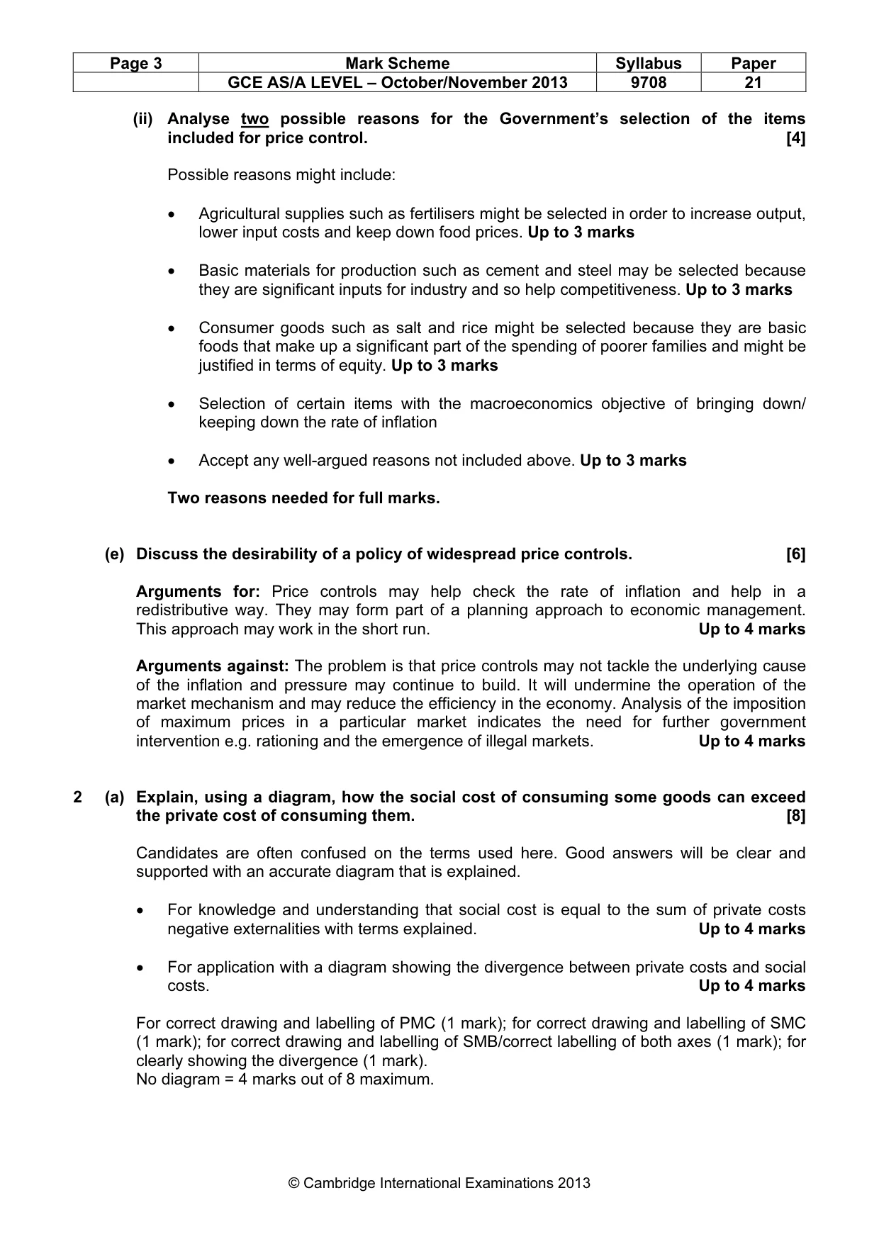 Mark scheme, page 3 of 5