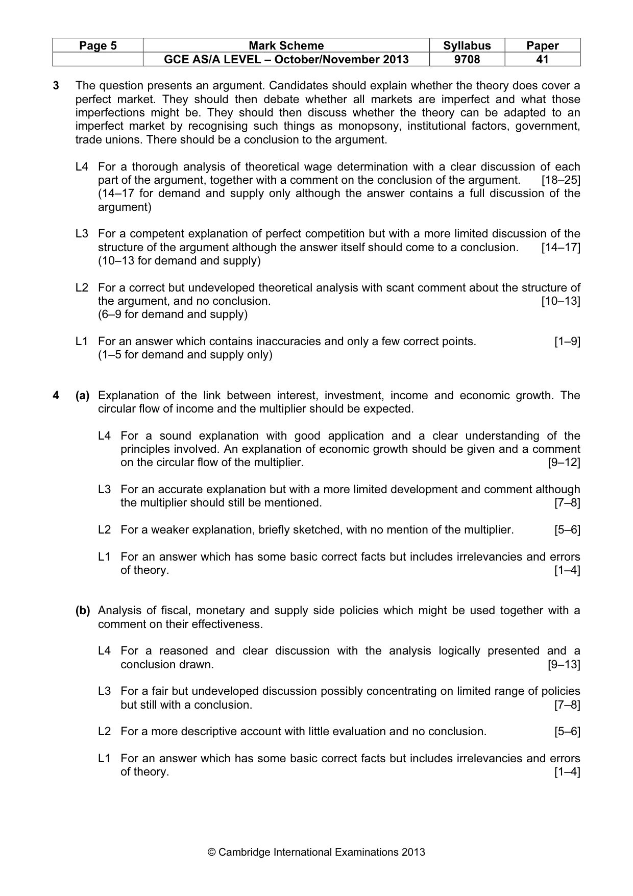 Mark scheme, page 5 of 7