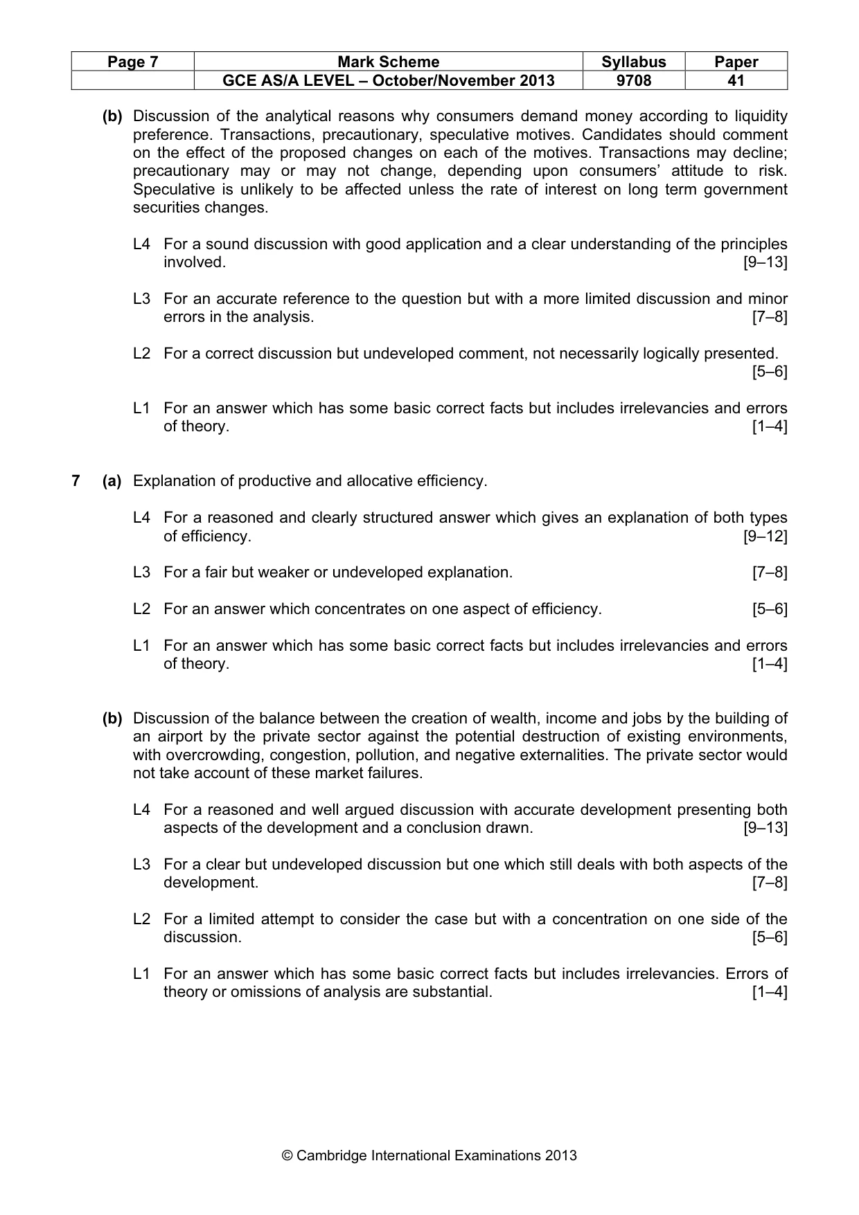 Mark scheme, page 7 of 7
