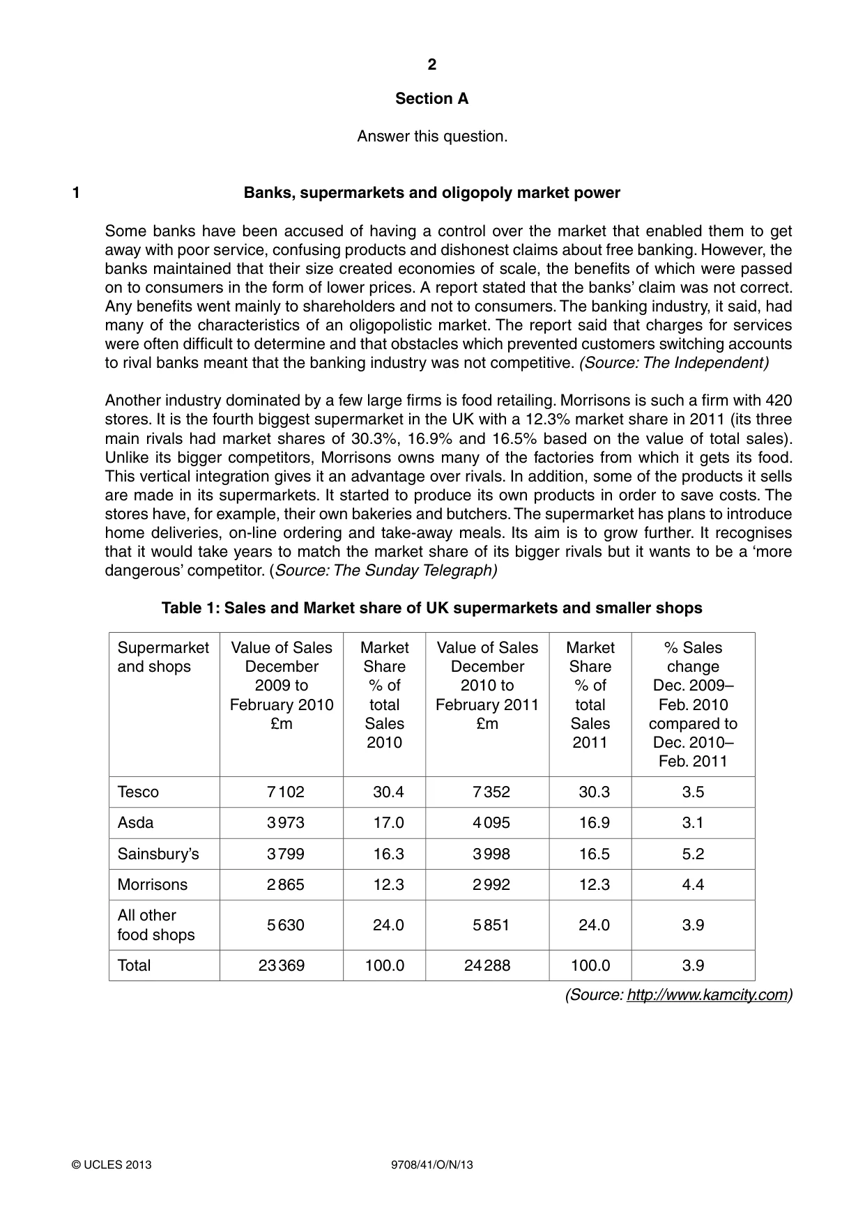 Cambridge A Level Economics 9708 2013 Oct/Nov Paper 4 · Variant 1 question paper, page 2 of 4