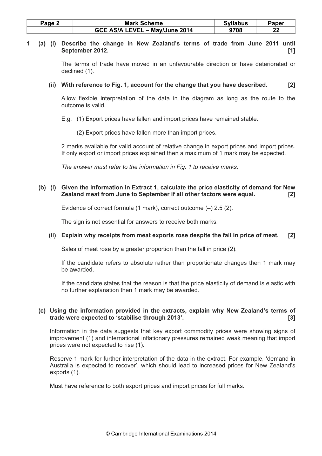 Mark scheme, page 2 of 6