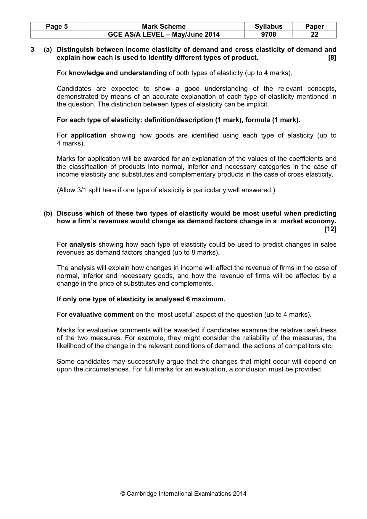 Mark scheme, page 5 of 6