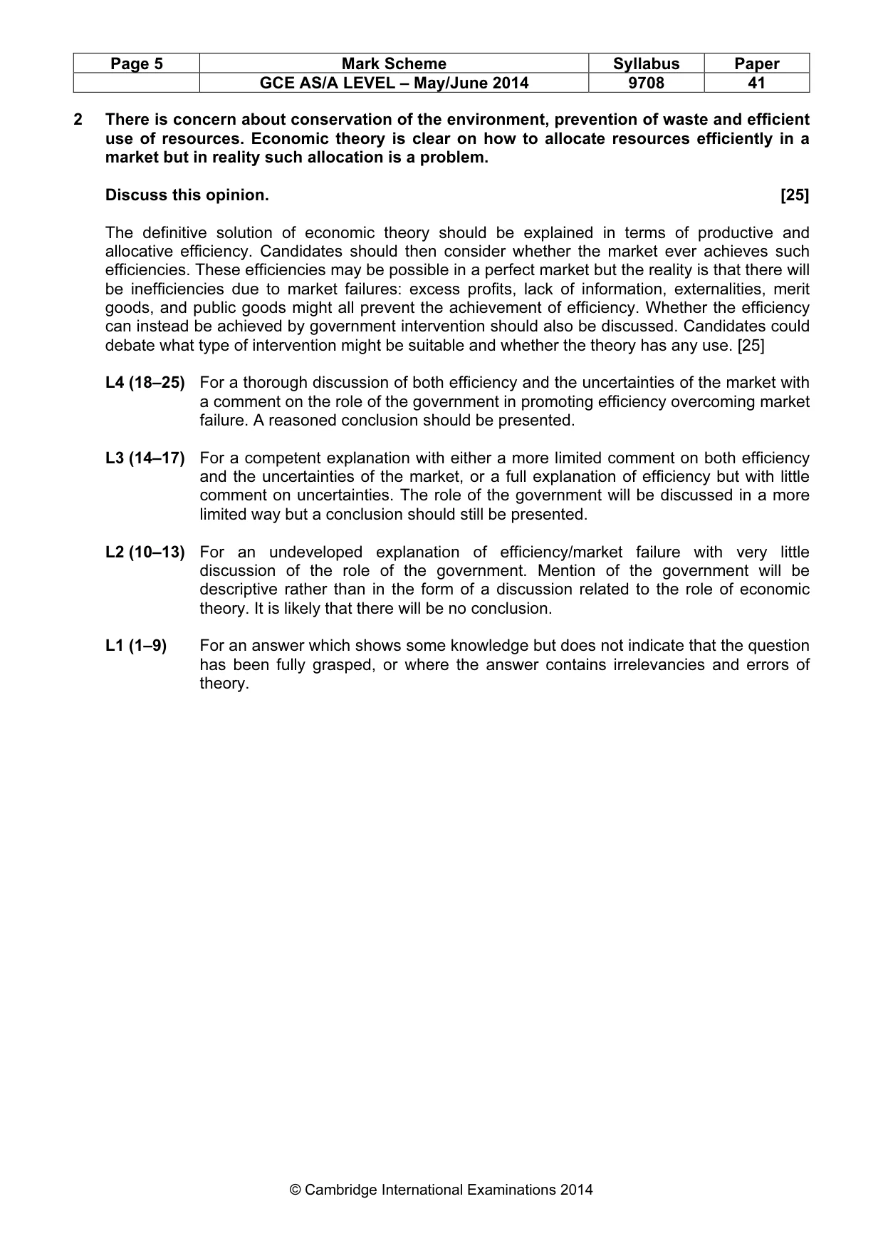 Mark scheme, page 5 of 10