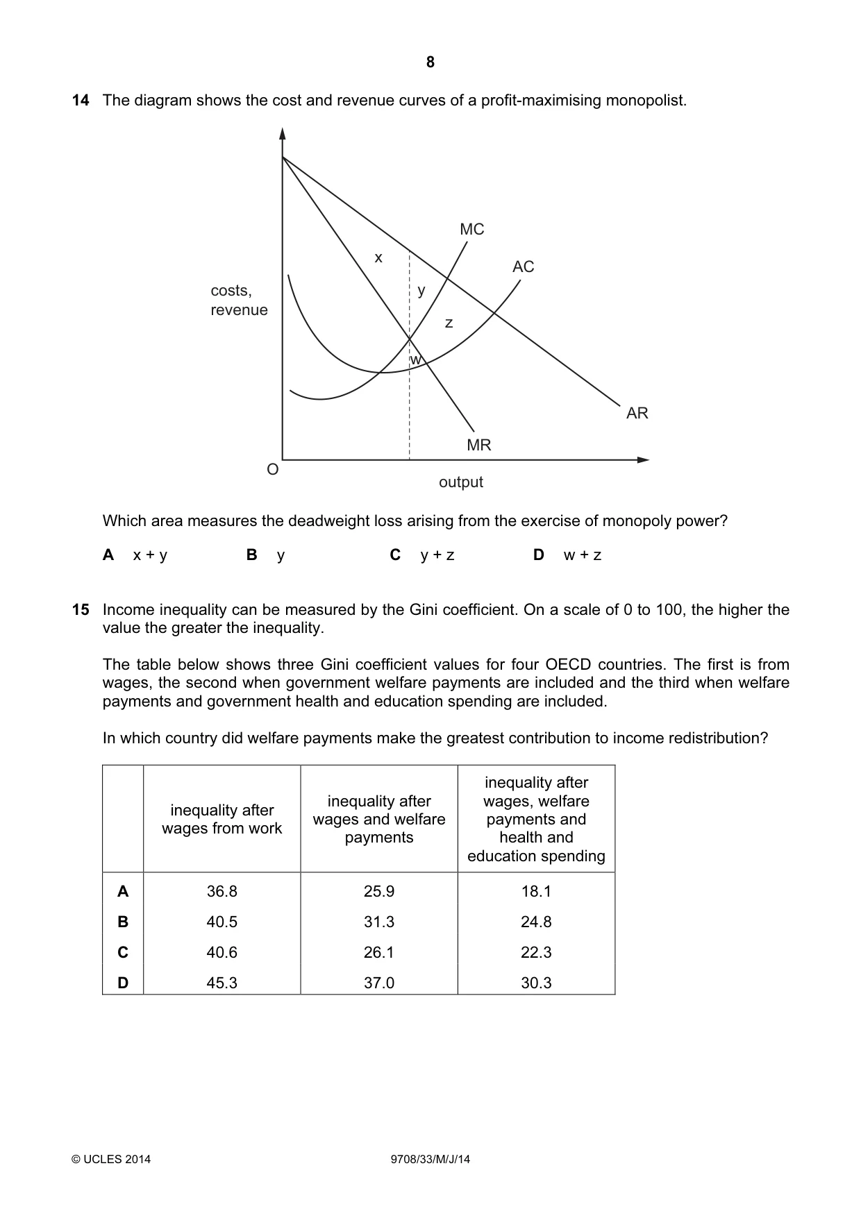 Cambridge A Level Economics 9708 2014 May/June Paper 3 · Variant 3 question paper, page 8 of 16